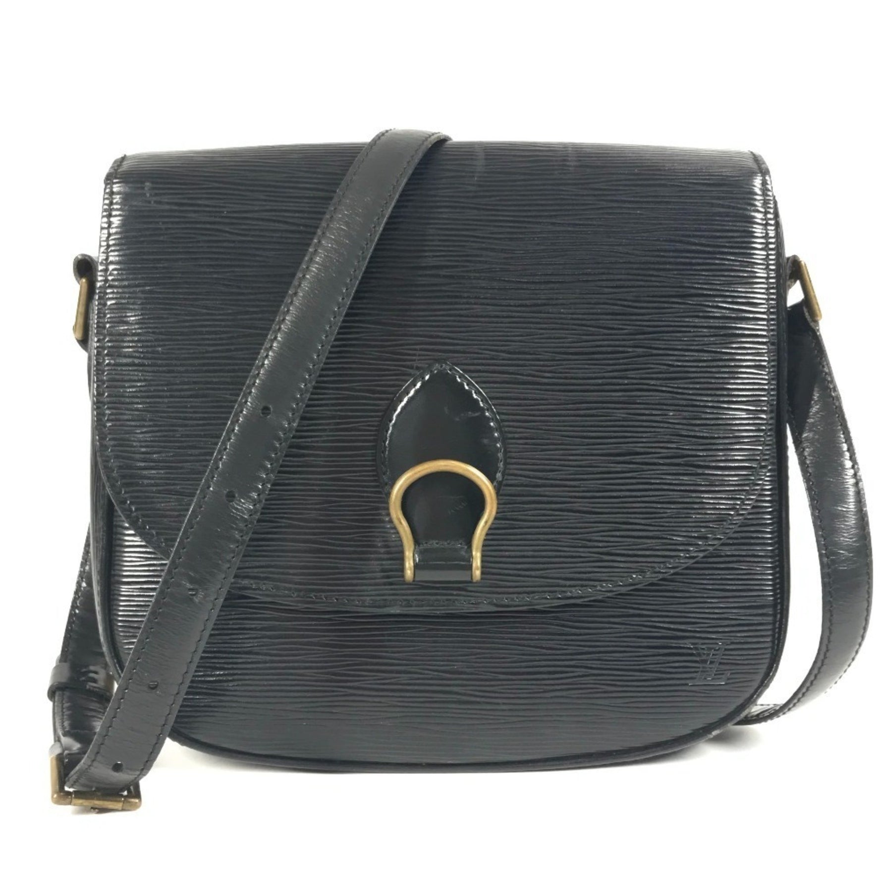 LOUIS VUITTON Epi Saint-Cloud Shoulder Bag in Leather, Noir Black
