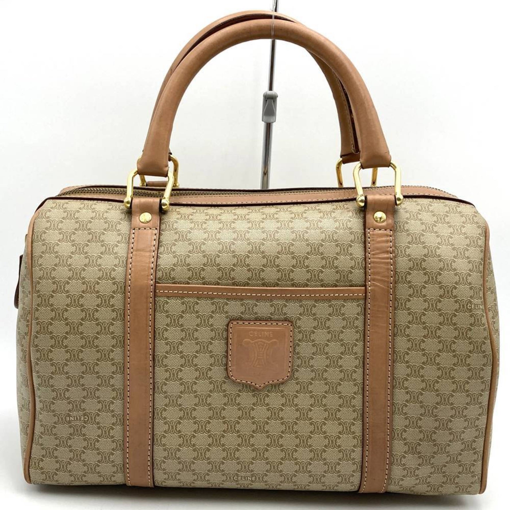 CELINE Mini Boston Bag in Macadam Leather