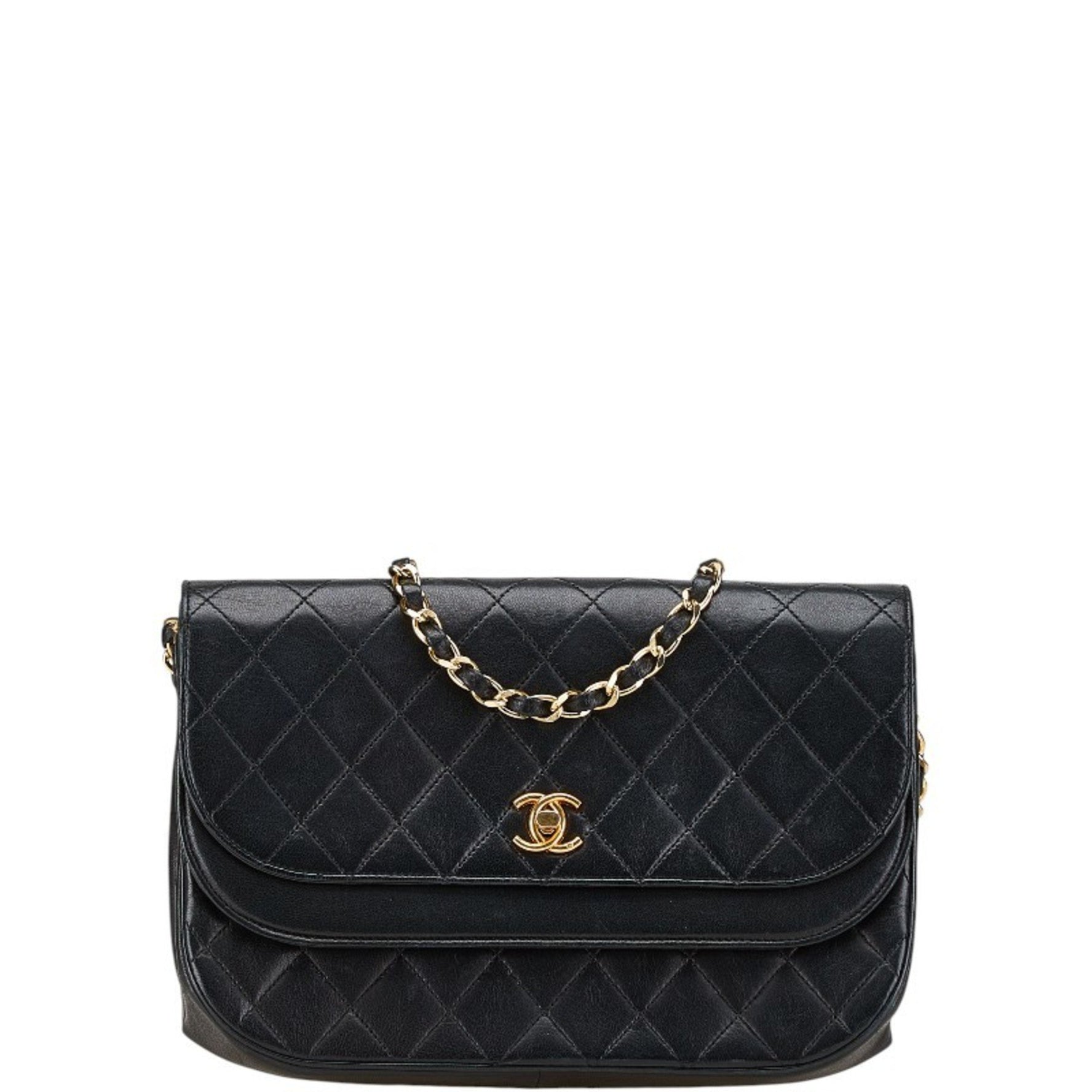 CHANEL Matelasse Coco Mark Chain Shoulder Bag in Lambskin