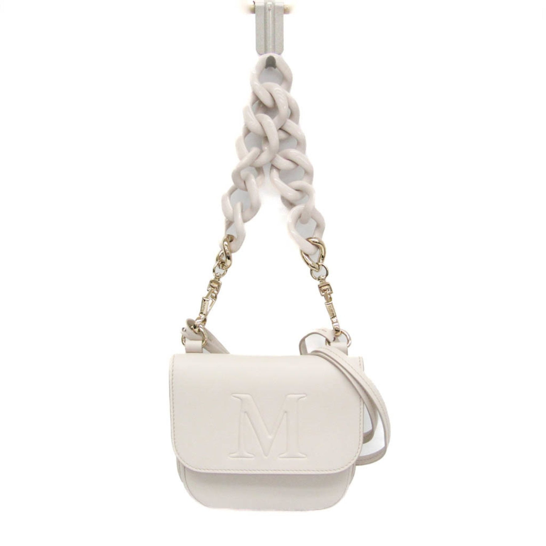 Max Mara MYM Crossbody Bag Women's Leather Shoulder Bag White