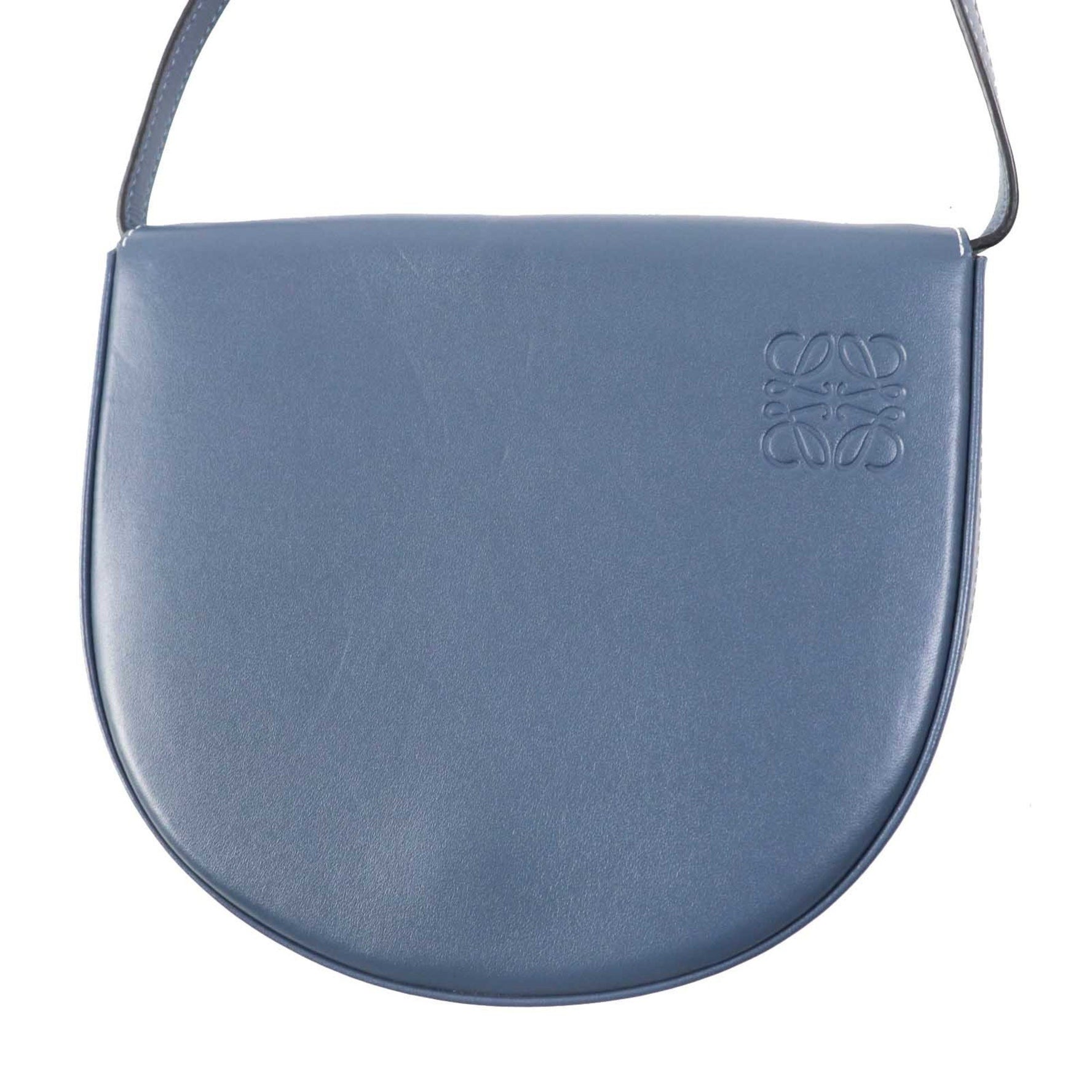 LOEWE Anagram Embossed Heel Pouch/Crossbody Leather Shoulder Bag, with Dust Made in Spain