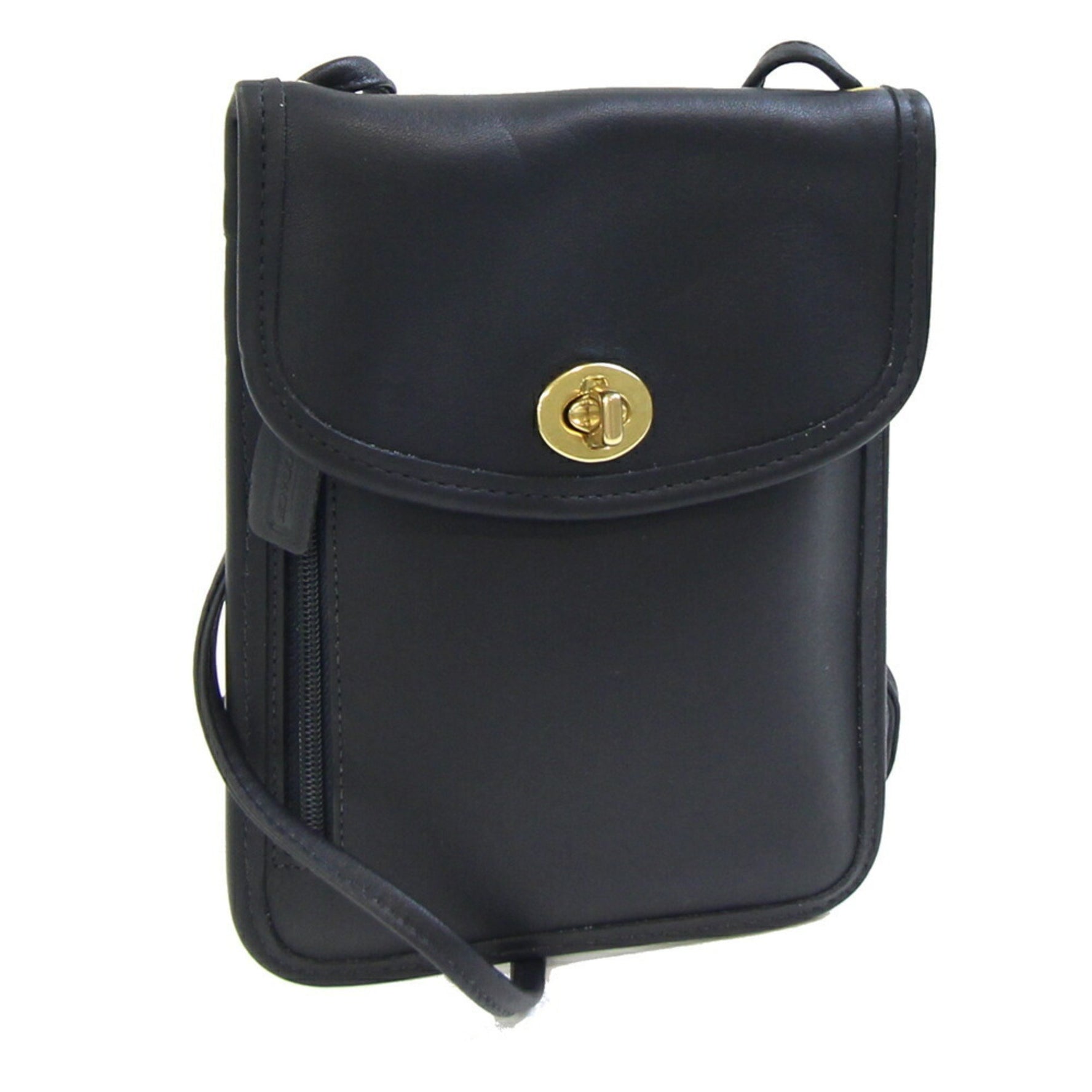 Coach Shoulder Bag 6908 Leather Pochette Old Turnlock
