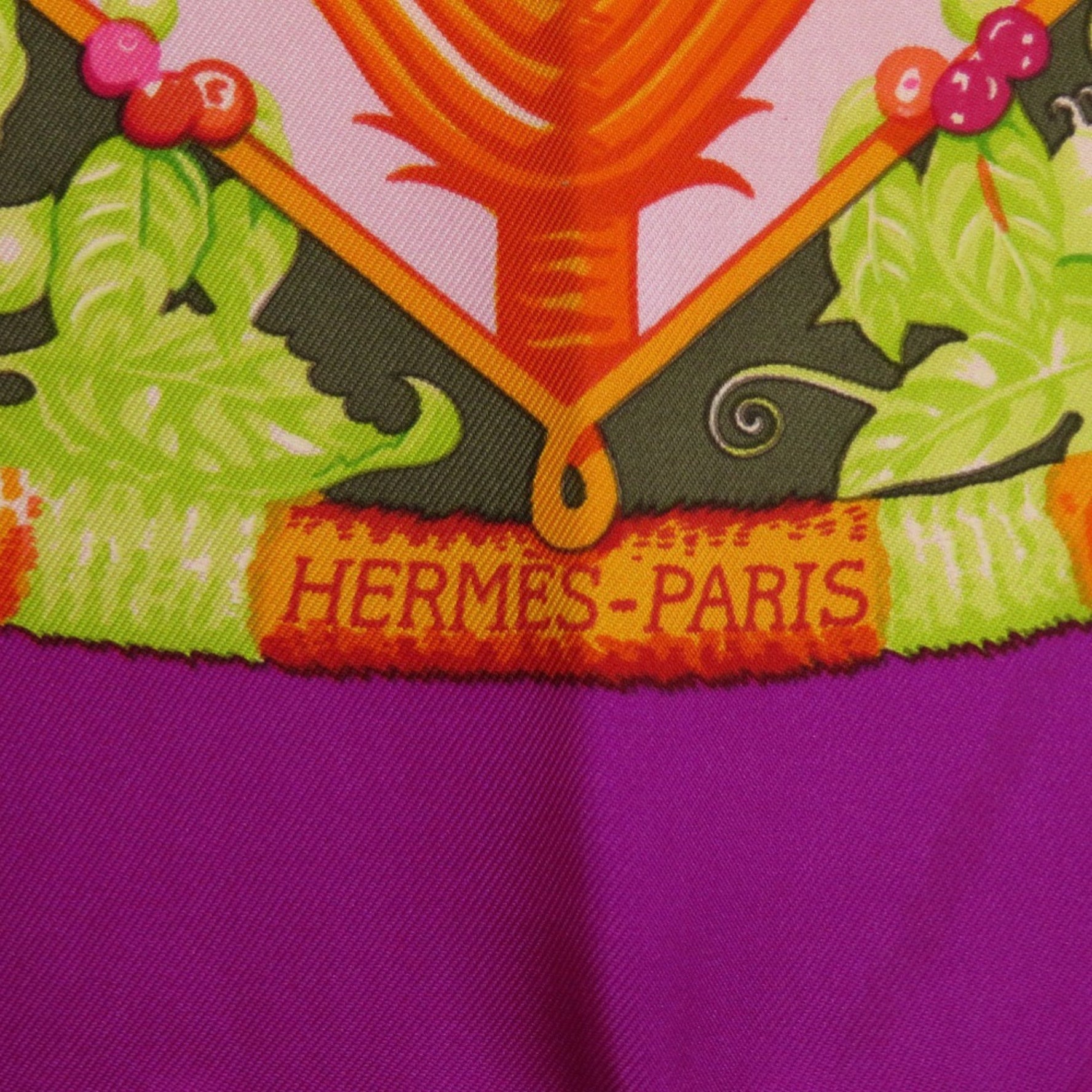 Hermes Carré 90 ALOHA Silk Purple Scarf Muffler 0104