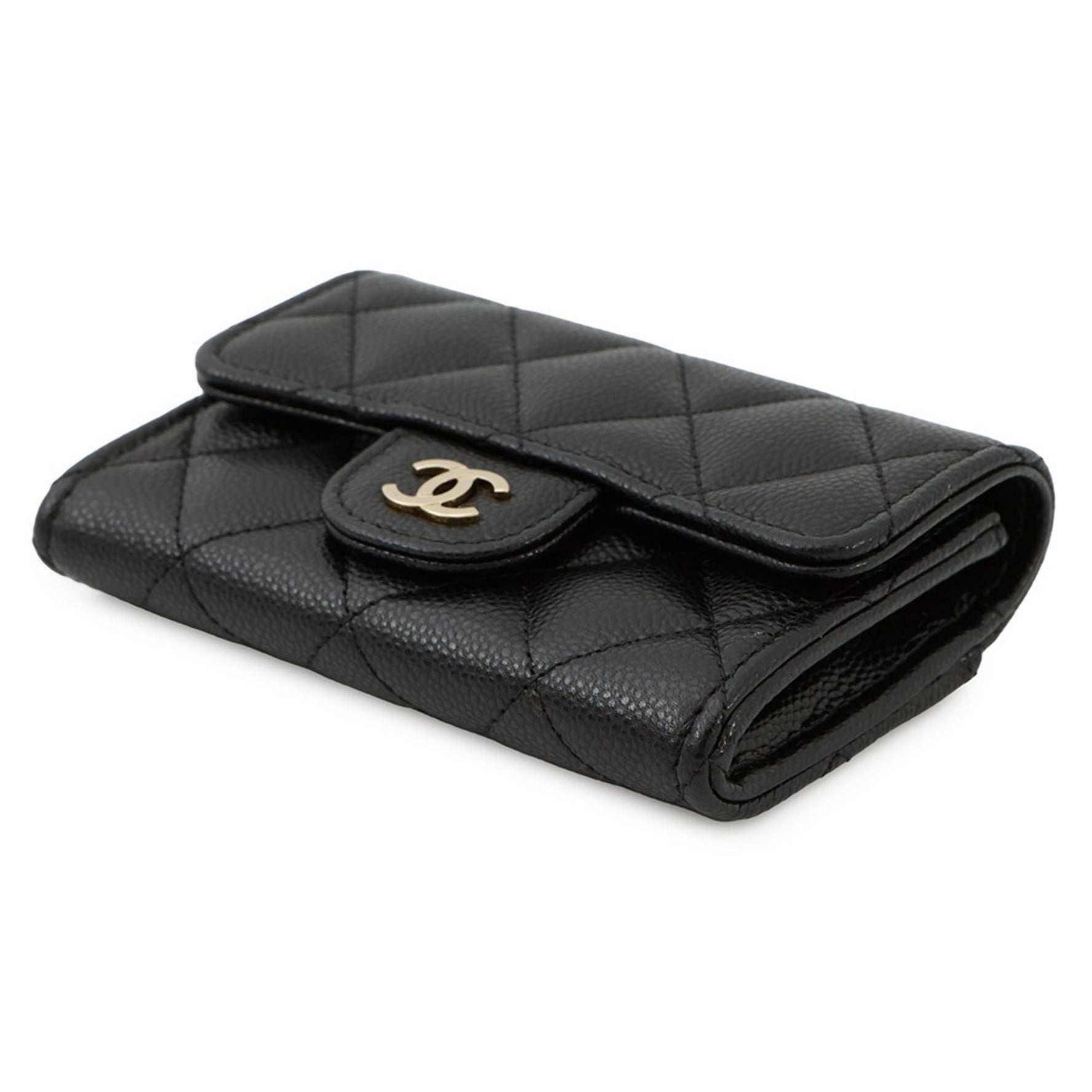 Chanel Wallet/Coin Case Matelasse Classic Flap Coco Mark Caviar Leather AP4096 CHANEL Wallet Black