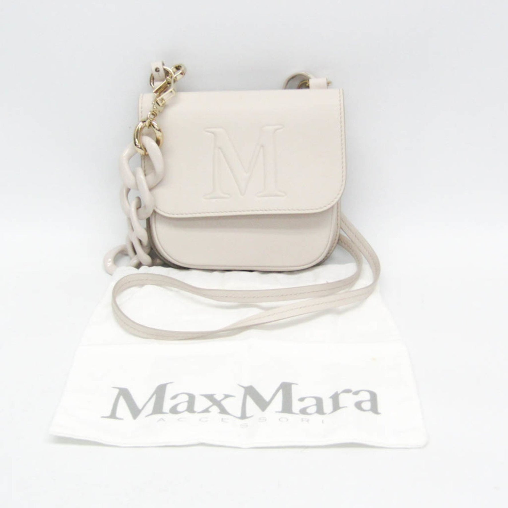 Max Mara MYM Crossbody Bag Women's Leather Shoulder Bag White