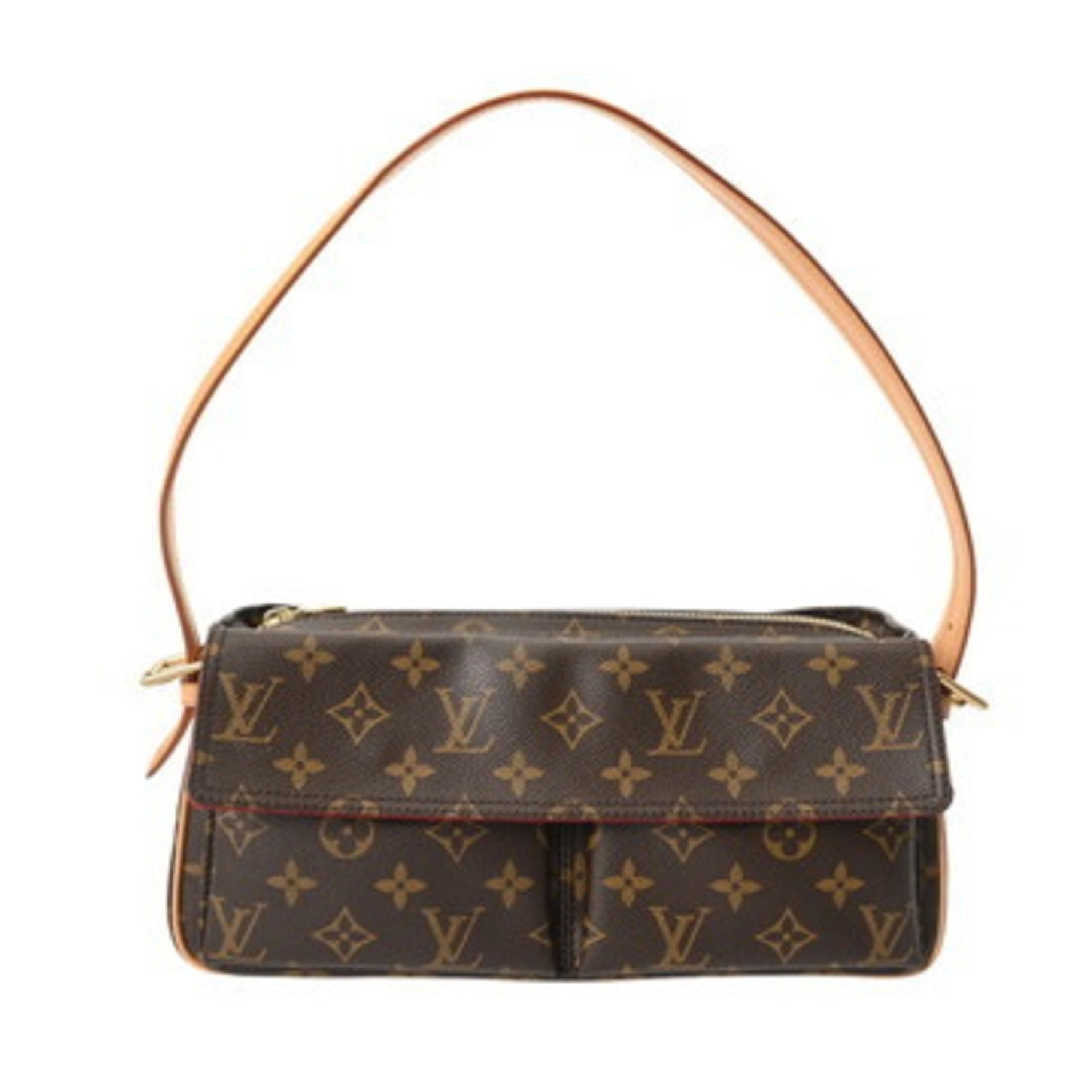 LOUIS VUITTON Monogram Viva Cite MM Semi-Shoulder Bag, Brown, Canvas Shoulder Bag