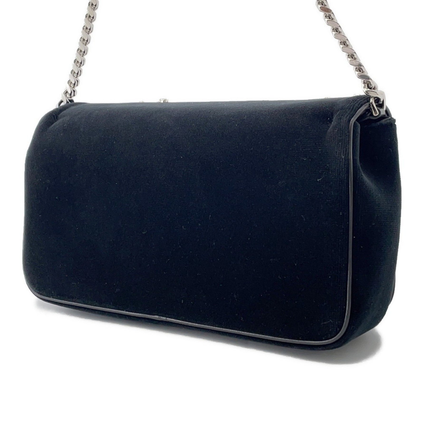 Burberry Chain Shoulder Bag LOLA Lola Velvet Rhinestone
