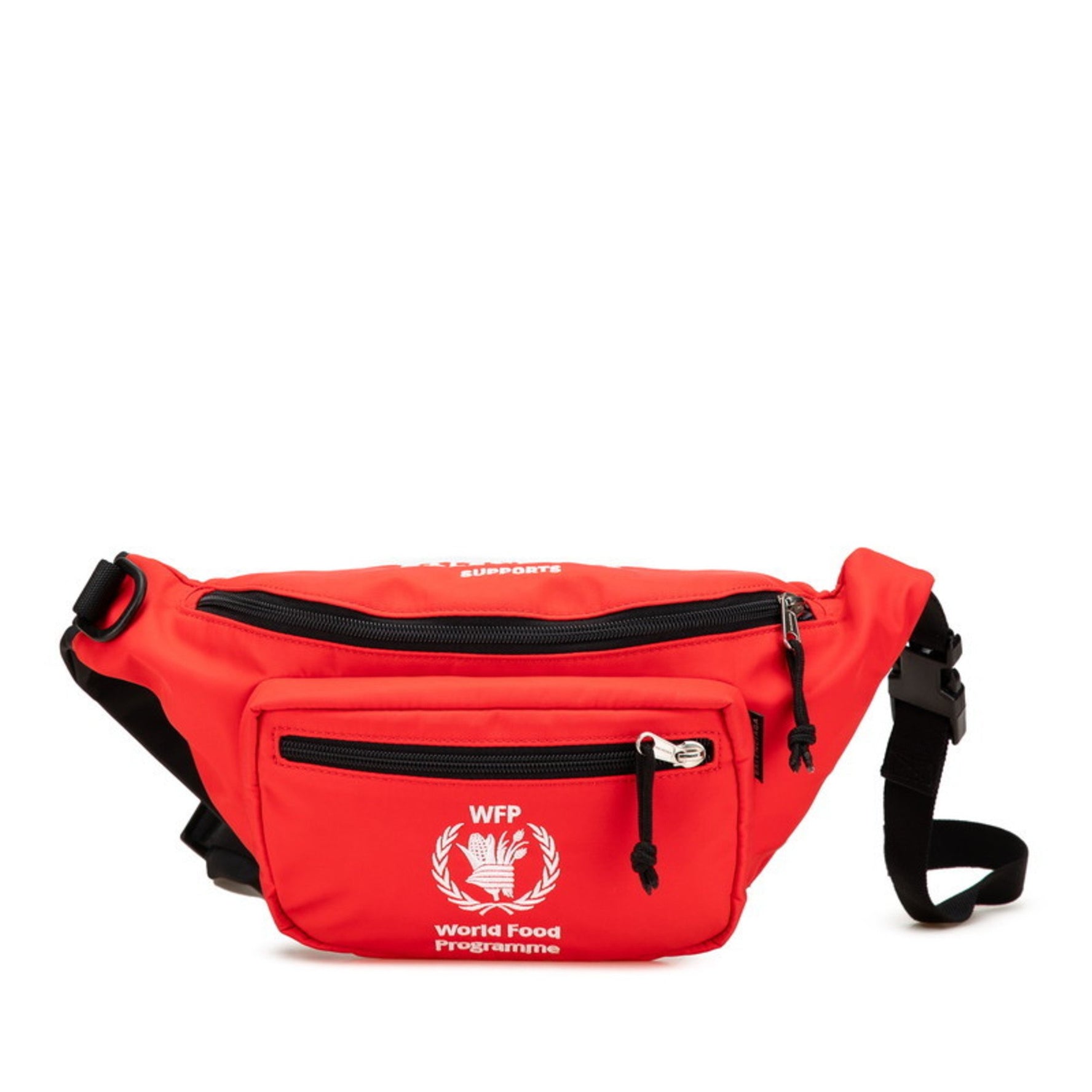 Balenciaga World Food Programme (WFP) Body Bag/Waist Bag Red/Black Nylon Men's BALENCIAGA