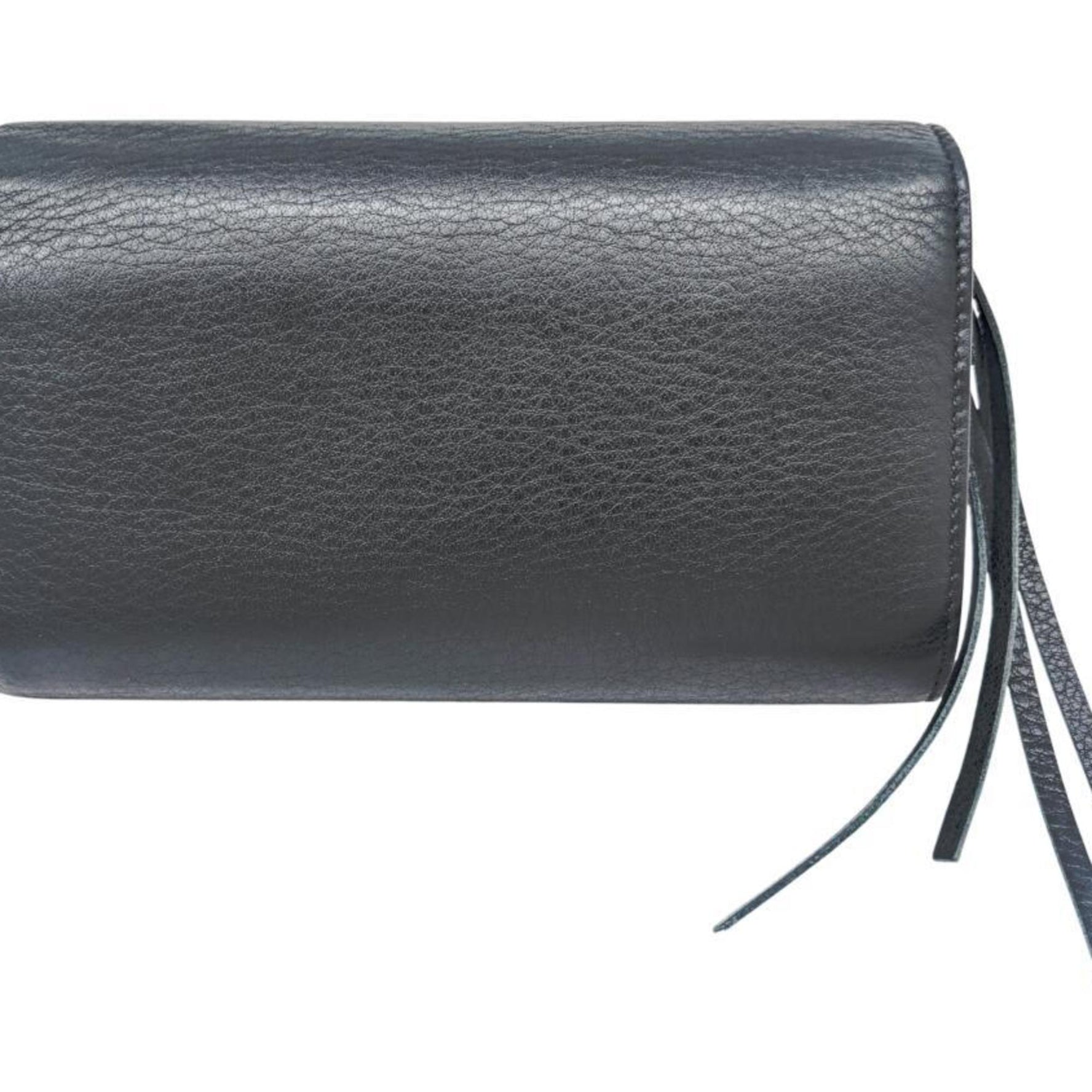 BALENCIAGA Paper Manny Leather Black Large Wallet Long Men's Women's