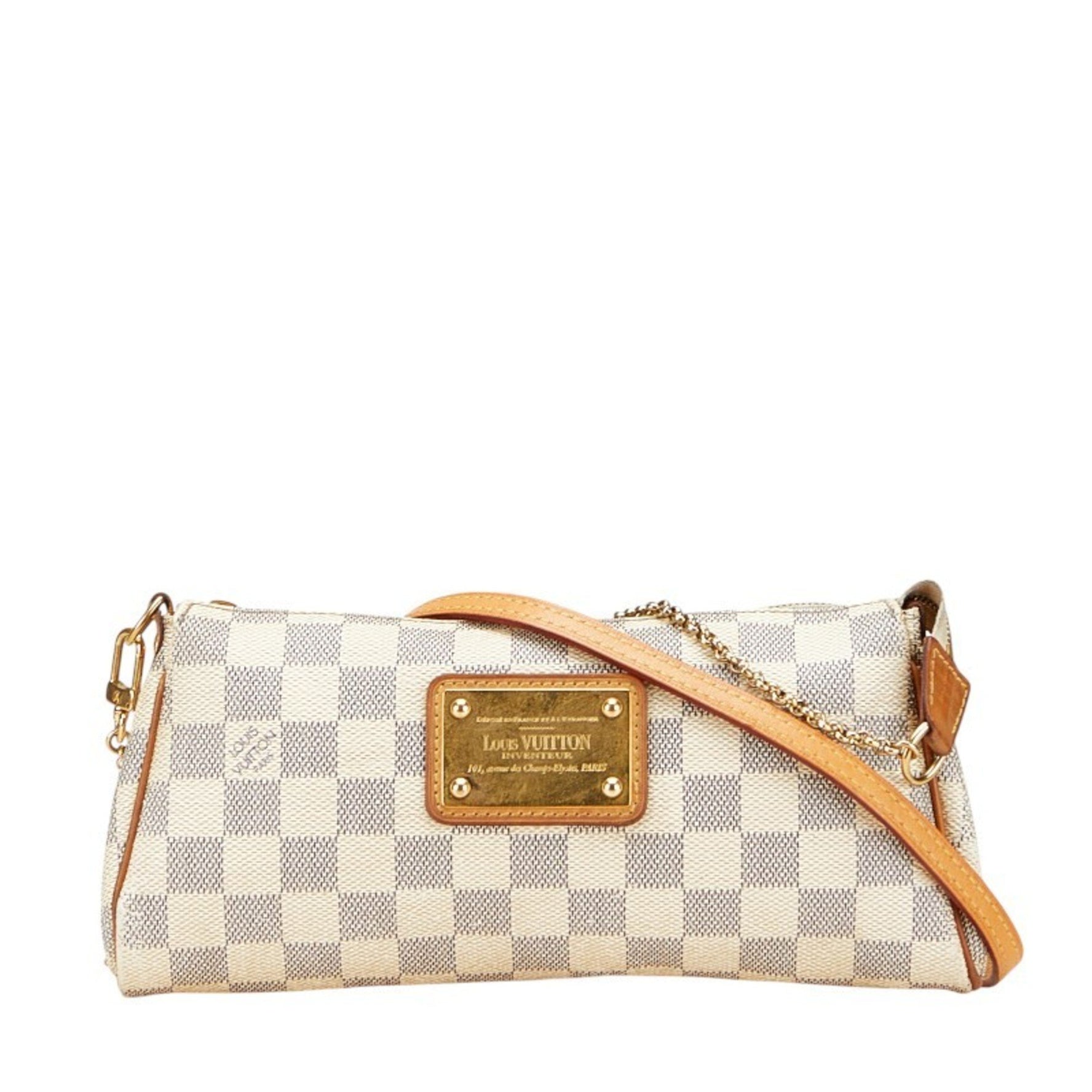 Louis Vuitton Damier Azur Eva Chain Shoulder Bag/Handbag White PVC Leather