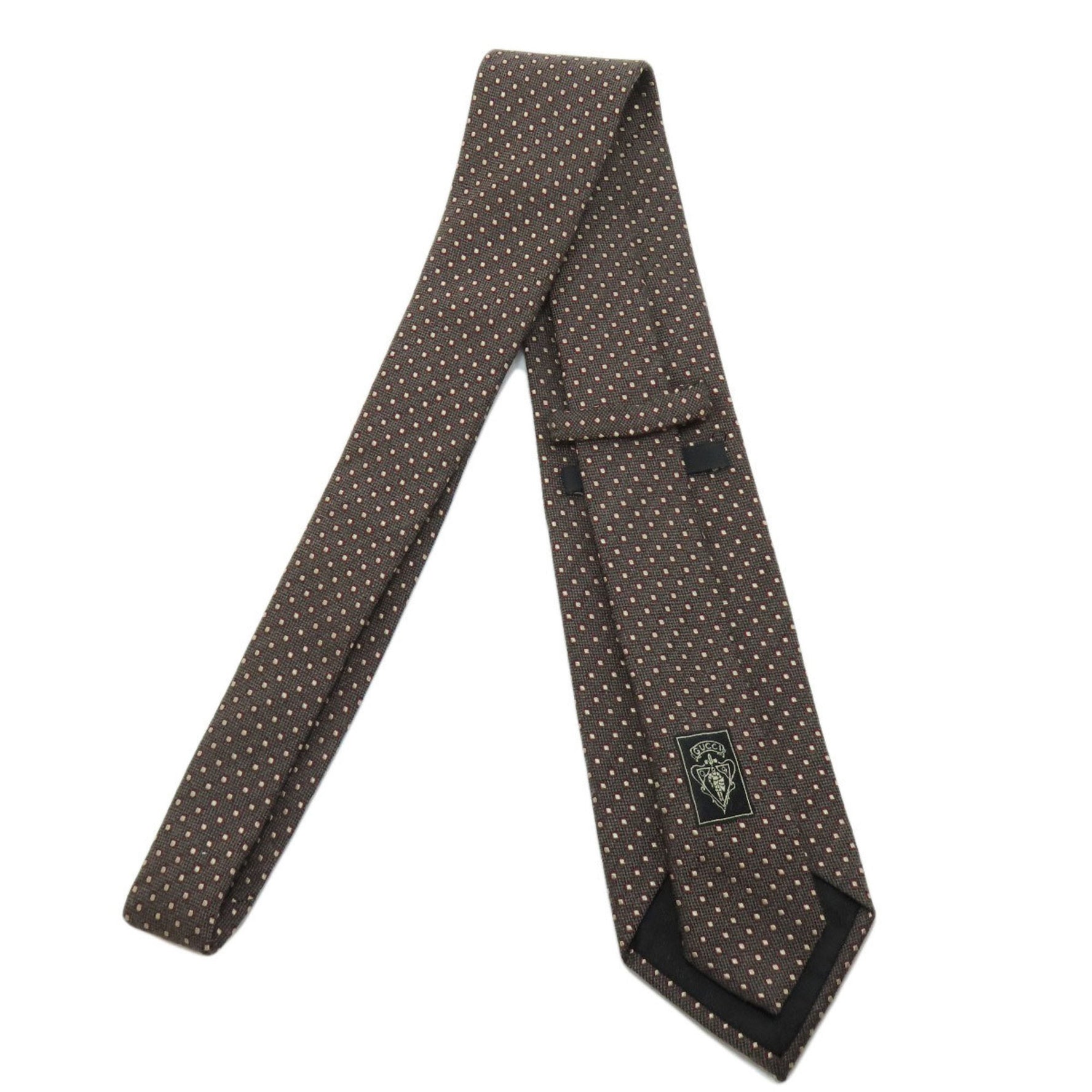 GUCCI Polka Dot Tie Wool Silk Men's
