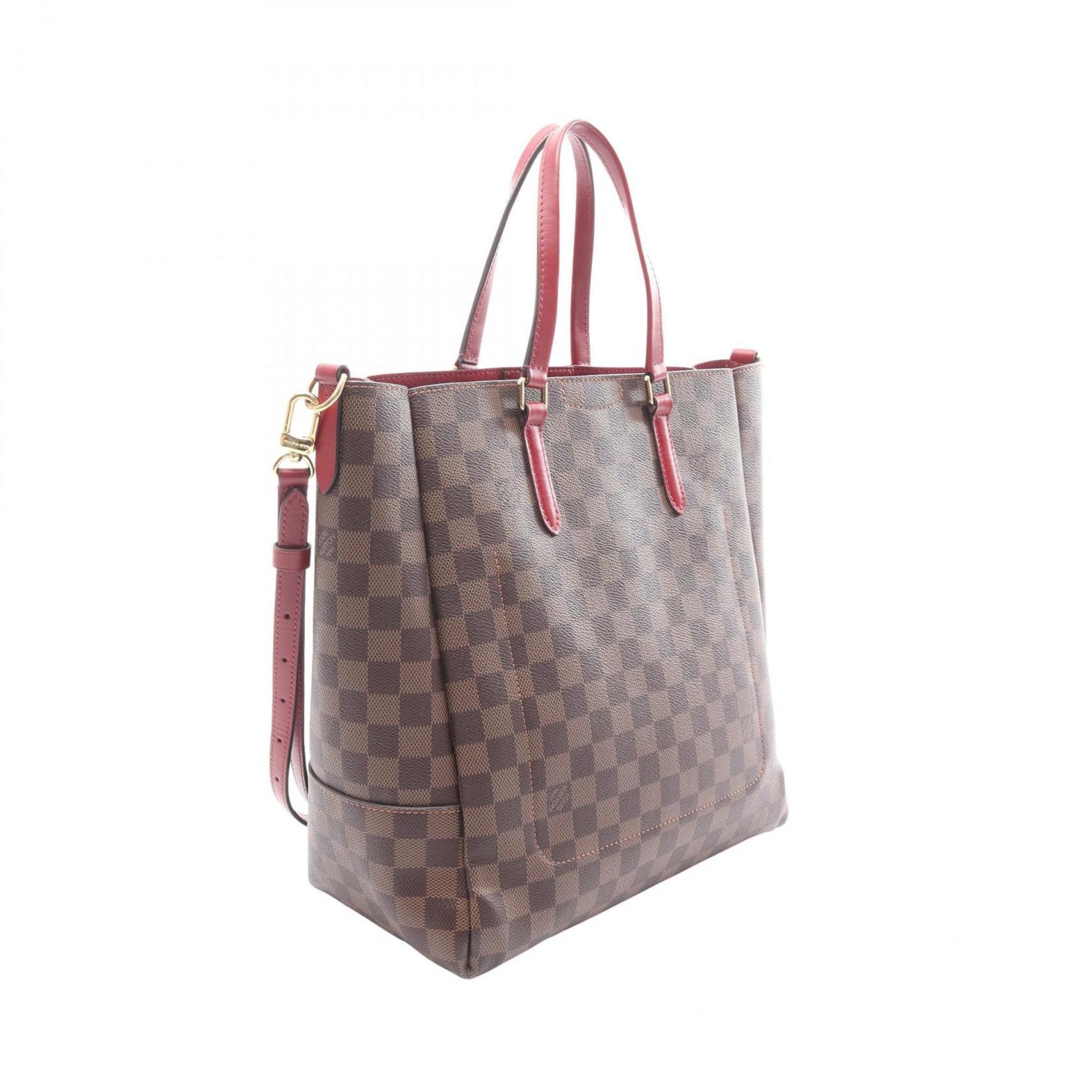Louis Vuitton Belmont NV MM Damier Ebene Cherry Berry Tote Bag, Coated Canvas and Leather, Brown Bordeaux