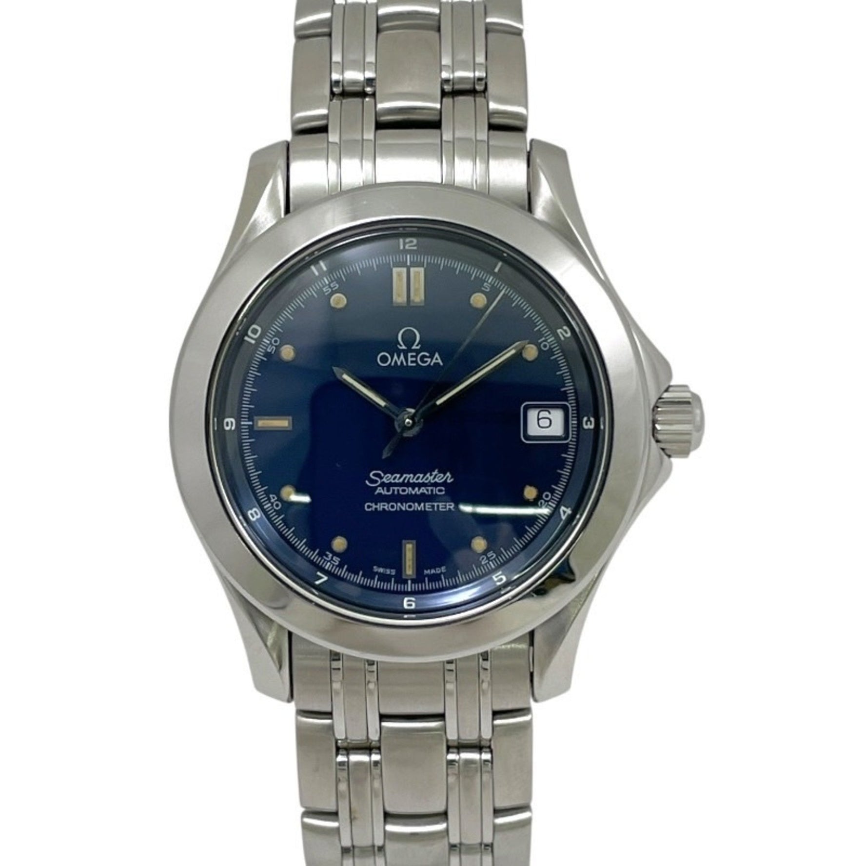 OMEGA Seamaster 2501.80 Stainless Steel Automatic Watch with Blue Dial and Chronometer