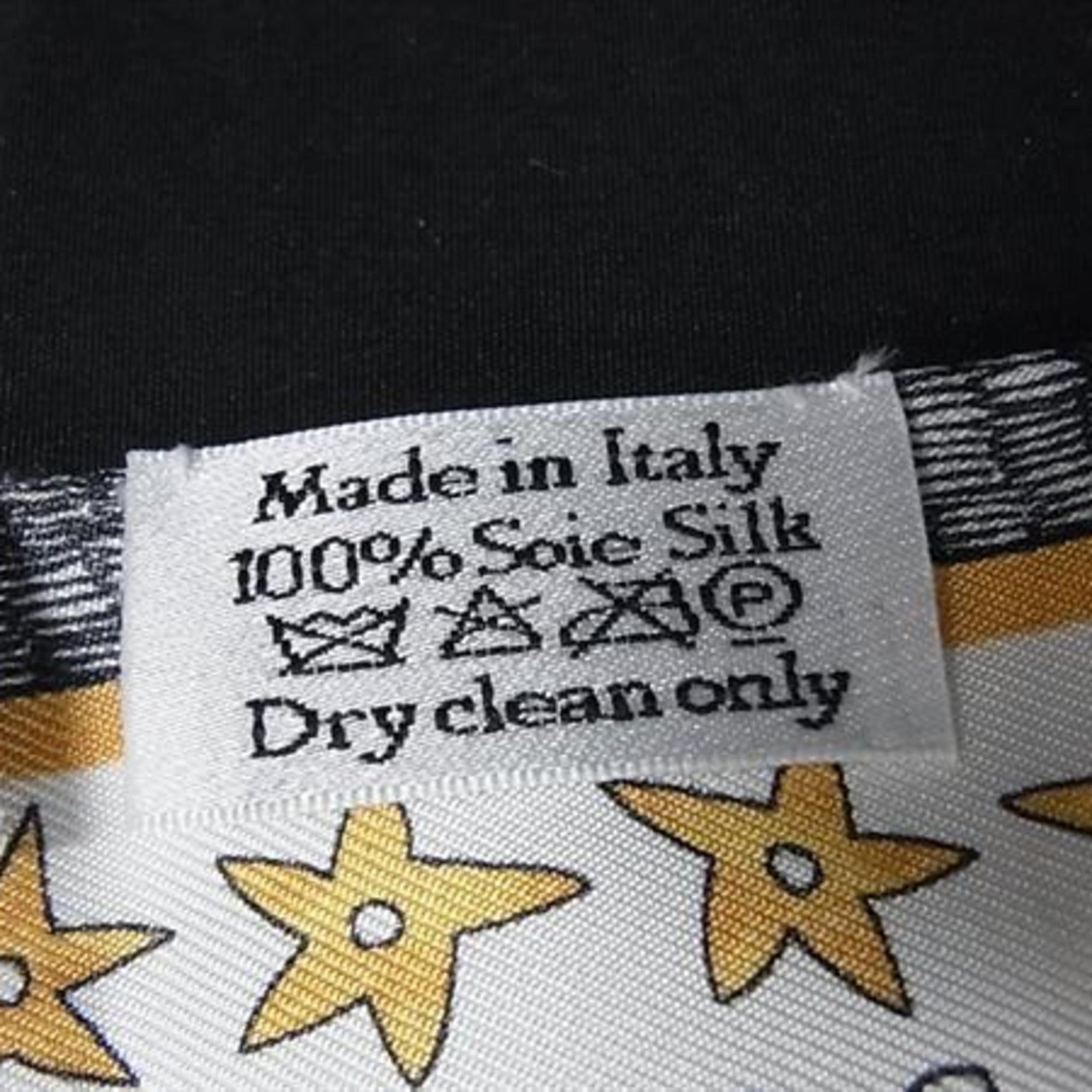 Christian Dior Mitzah L'Etoile Scarf in White and Multicolor Silk with Tarot Ribbon Design