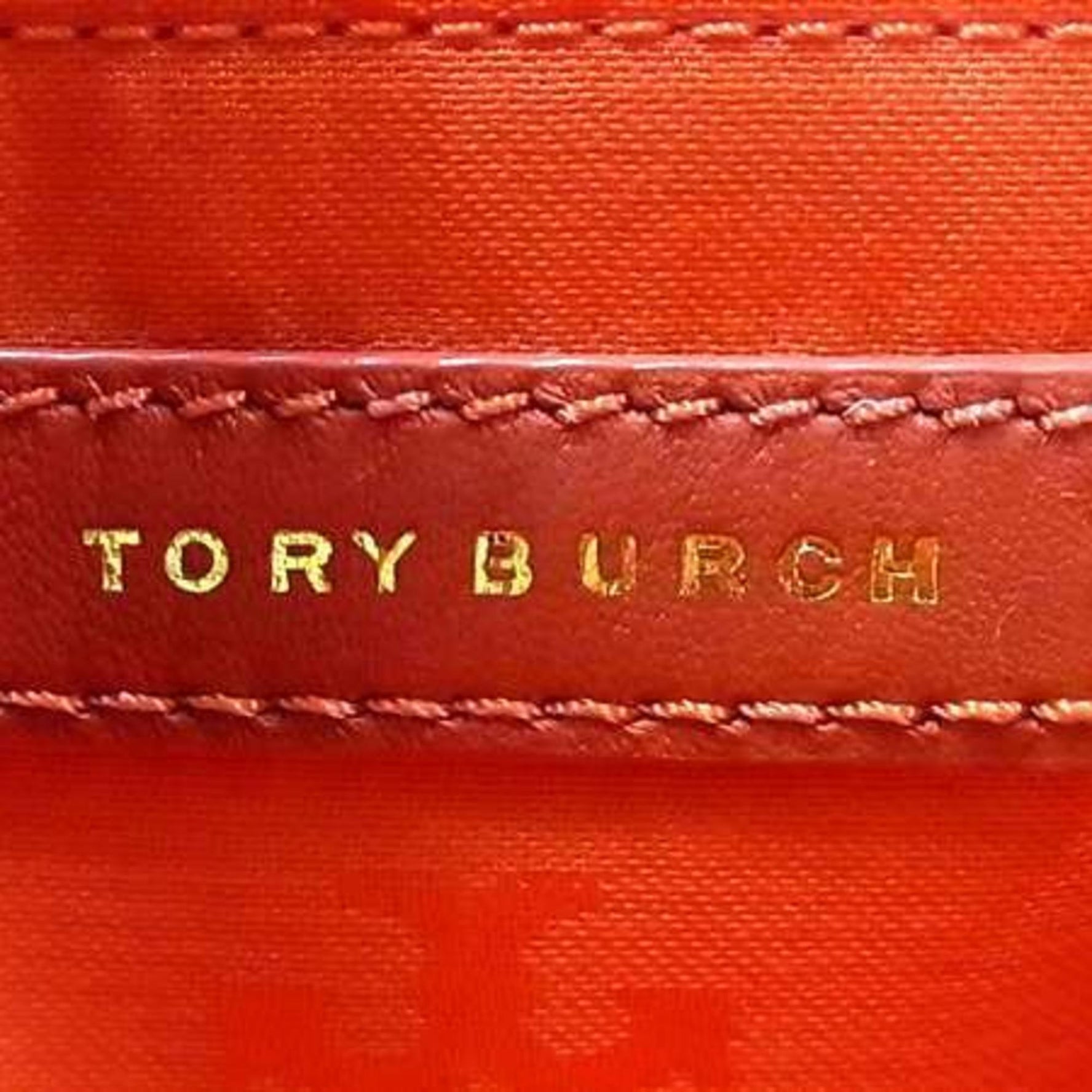 TORY BURCH Red Leather Shoulder Bag with Chain