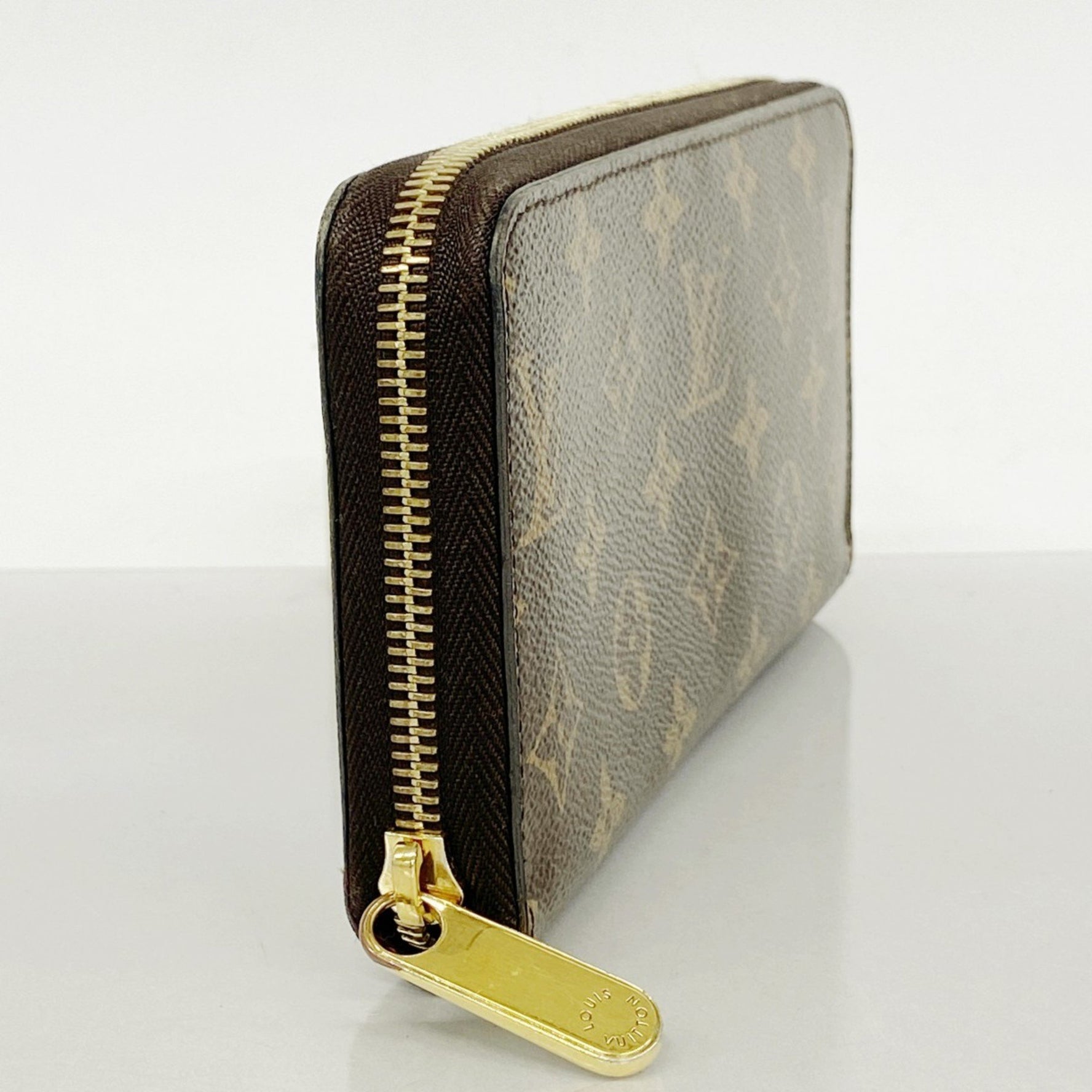 Louis Vuitton Monogram Zippy Wallet M41895 Brown Fuchsia Women's