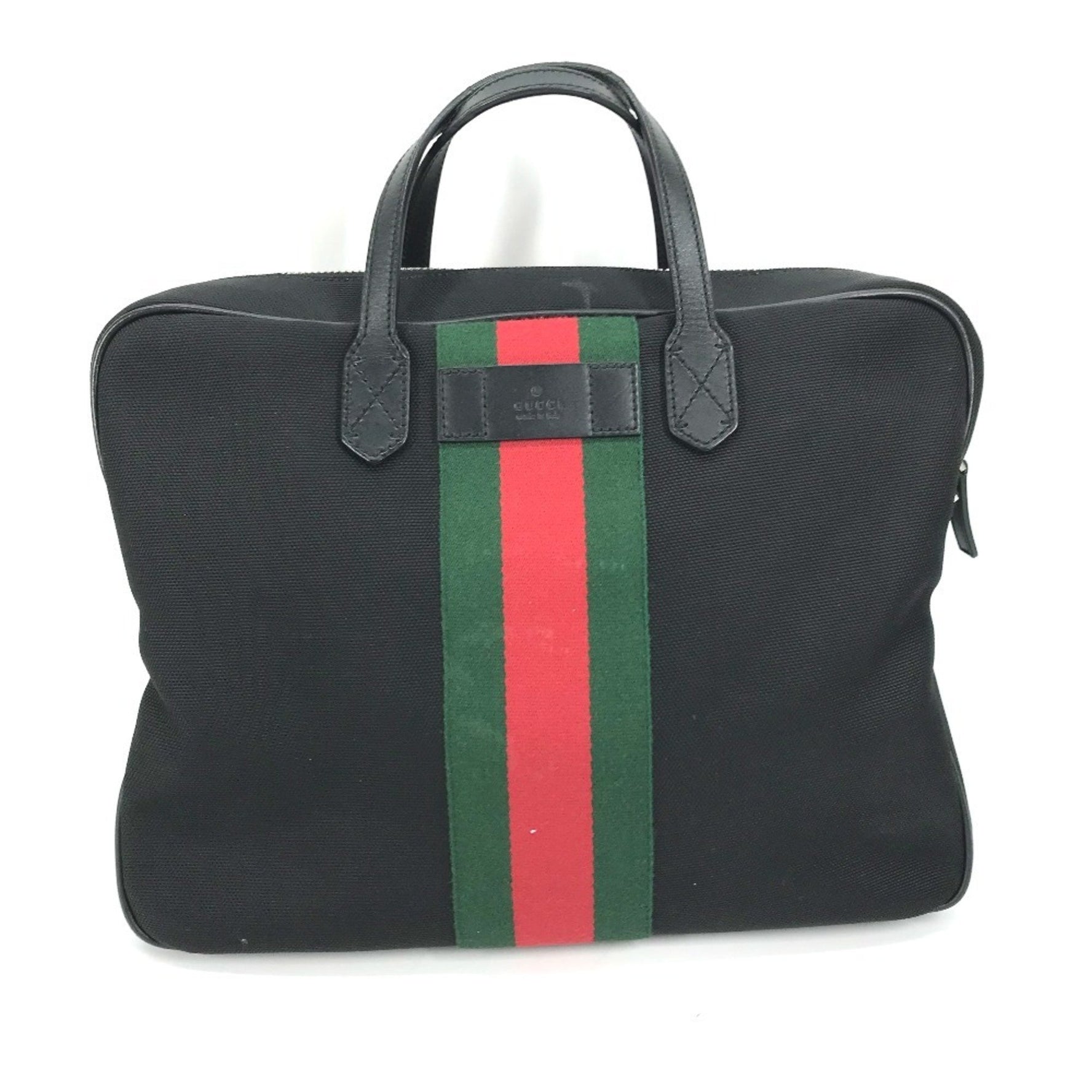GUCCI Sherry Line Business Bag, Handbag/Shoulder Leather/Canvas