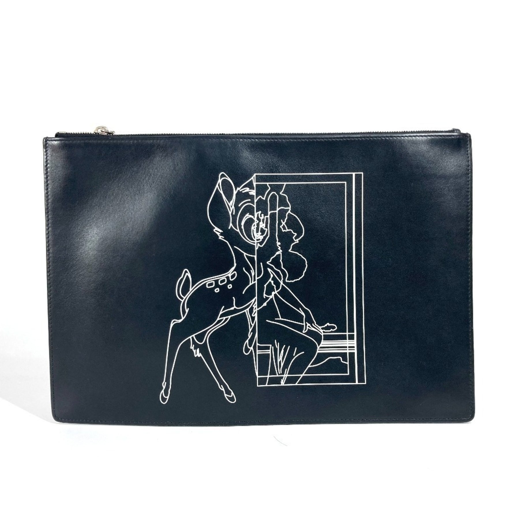 GIVENCHY Disney Bambi Bag, Second Pouch, Clutch Leather, Men's, Black