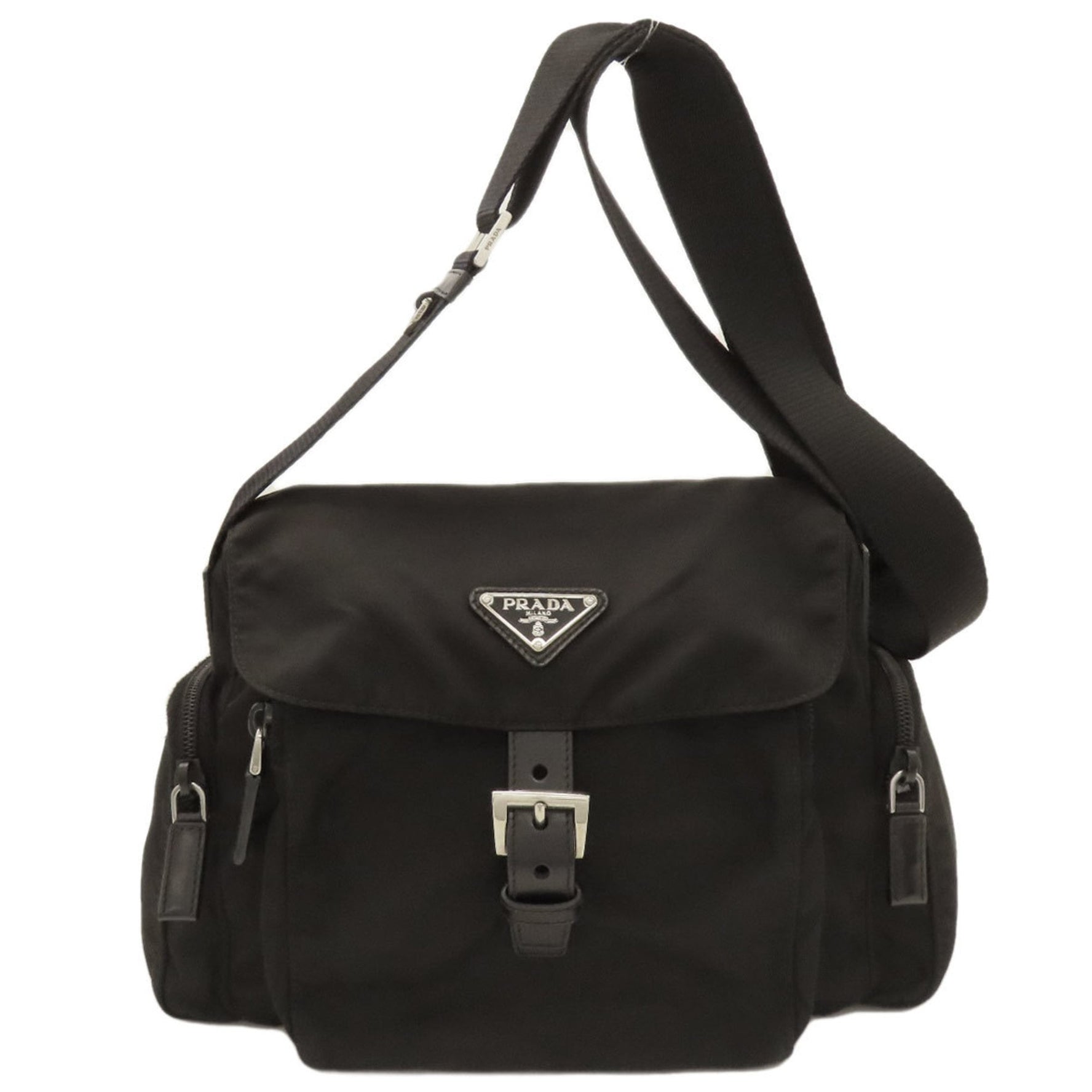 Prada logo hardware shoulder bag nylon material