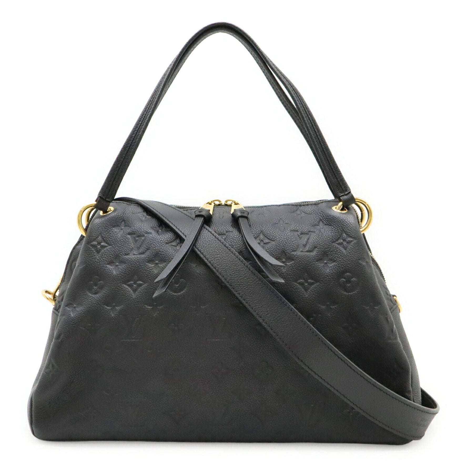 LOUIS VUITTON Monogram Empreinte Pontu PM Handbag, Tote Bag, Shoulder Noir, Black