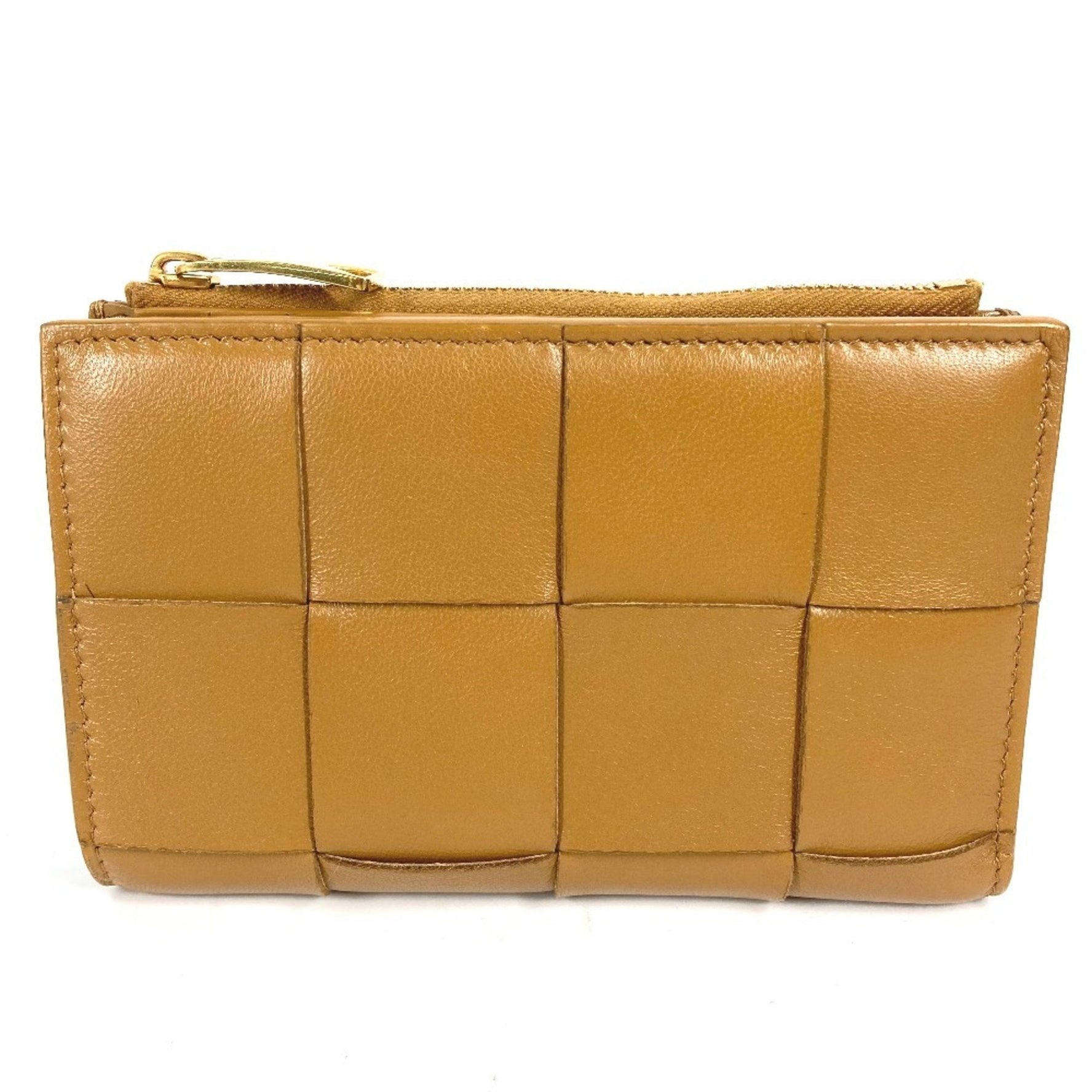 BOTTEGA VENETA Compact Cassette Wallet, Medium, Bi-fold Zipper Intrecciato Leather