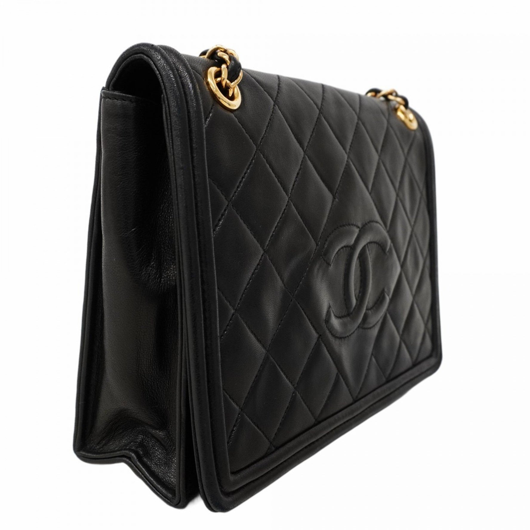 Chanel Shoulder Bag Matelasse W Chain Lambskin