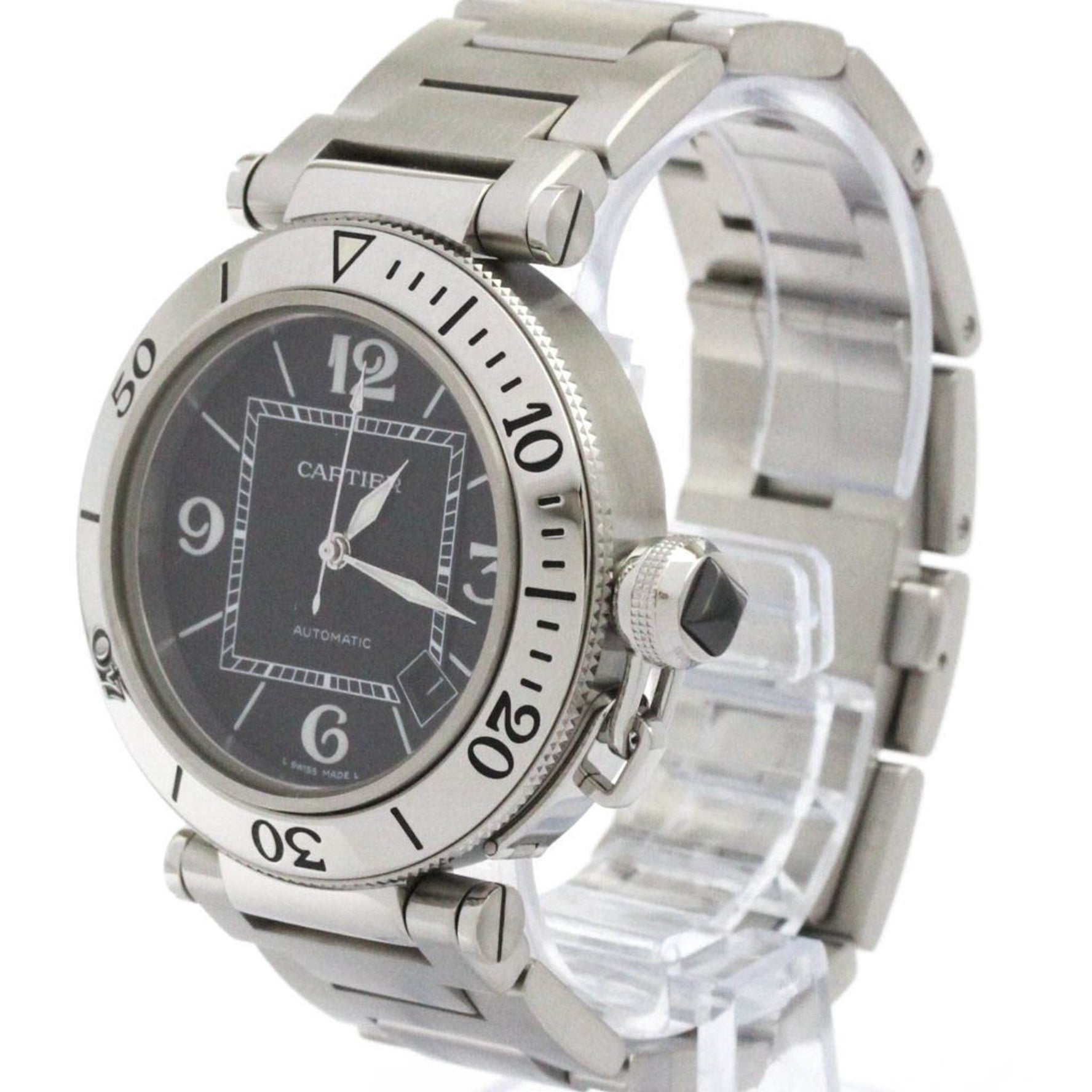 CARTIER Pasha Seatimer Steel Automatic Watch Polished