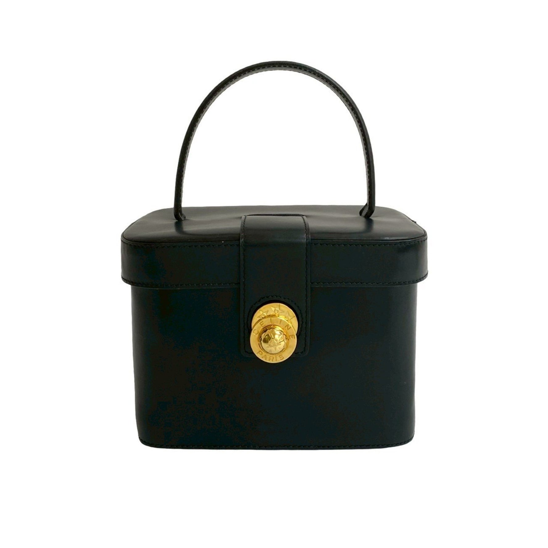 CELINE Star Ball Logo Hardware Calfskin Leather Handbag Vanity Bag