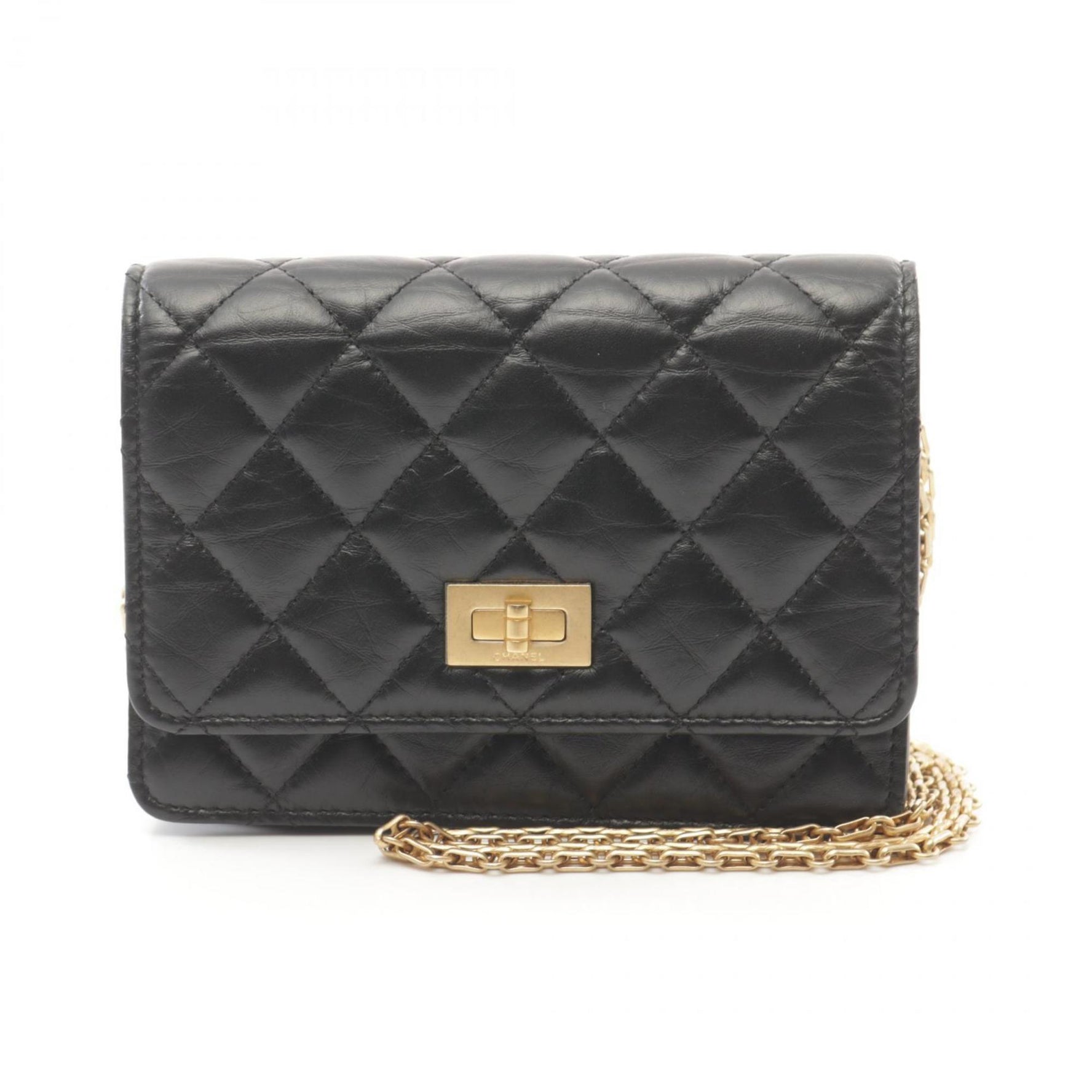 CHANEL 2.55 Matelasse Shoulder Bag Leather