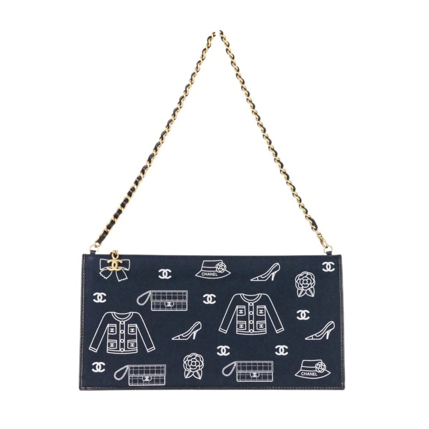 CHANEL Icon Line Chain Shoulder Bag in with Gold Hardware