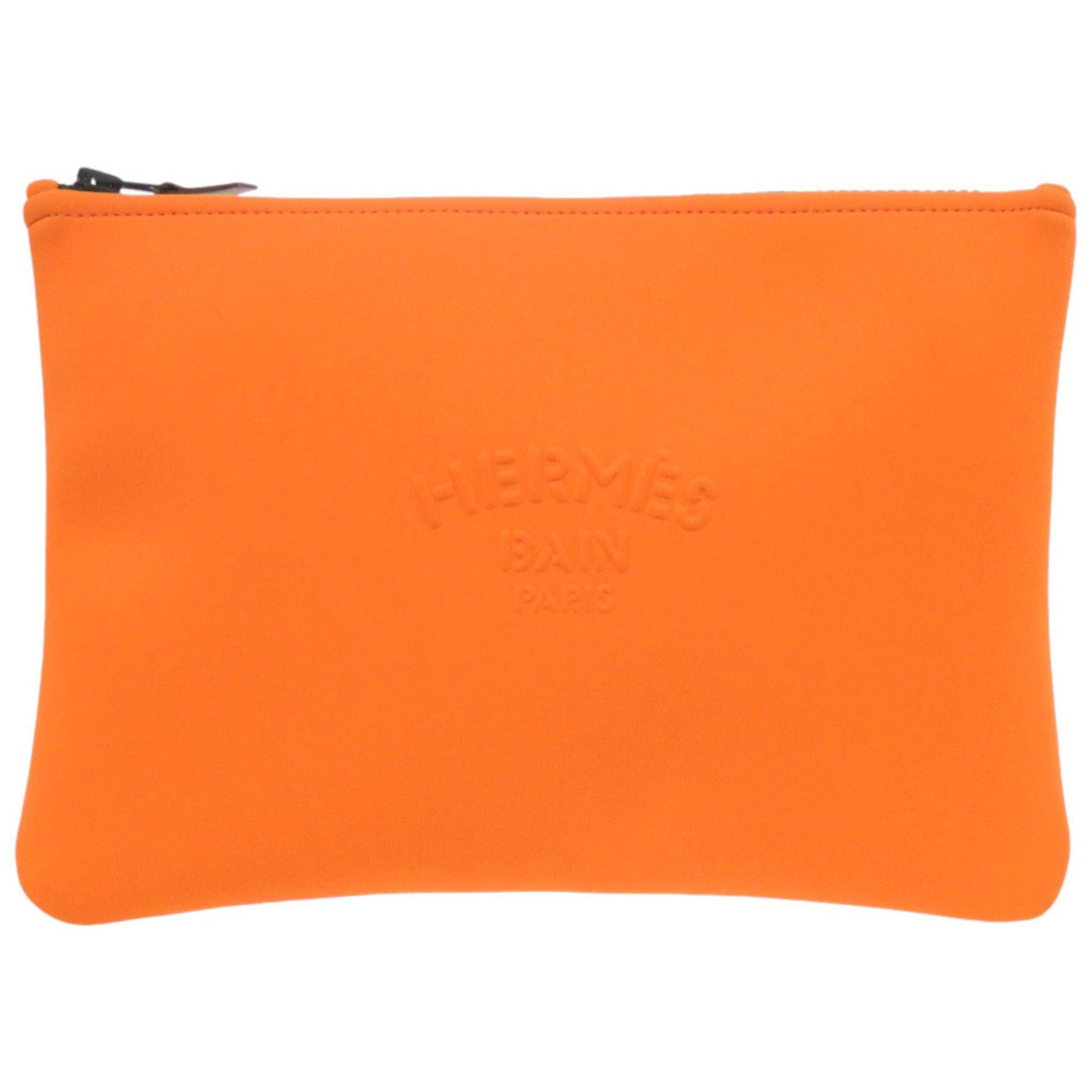 Unused Hermès Neoban MM Nylon/Polyamide Orange Pouch 0575 HERMES