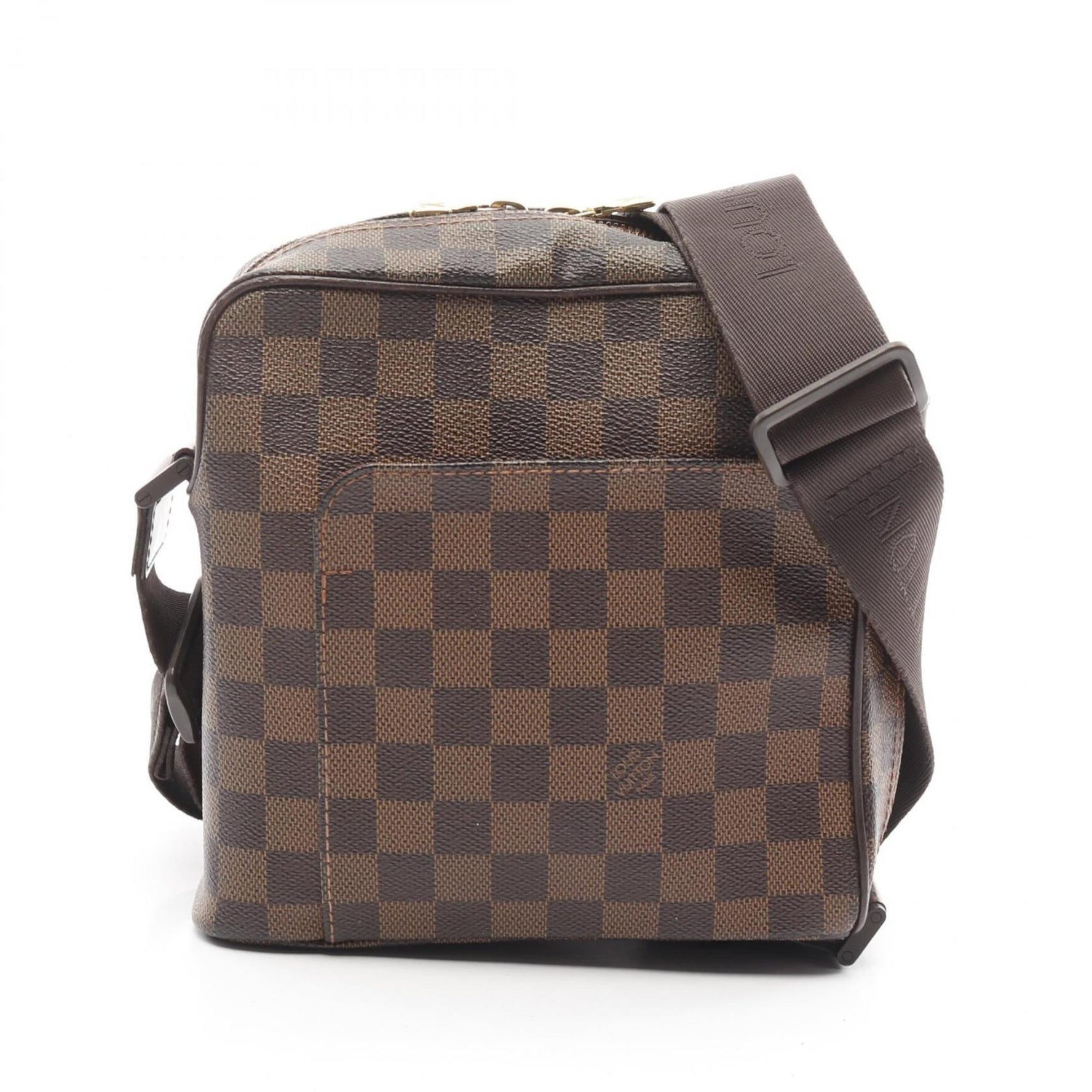 Louis Vuitton Olaf PM Damier Ebene Shoulder Bag Coated Canvas Leather Brown