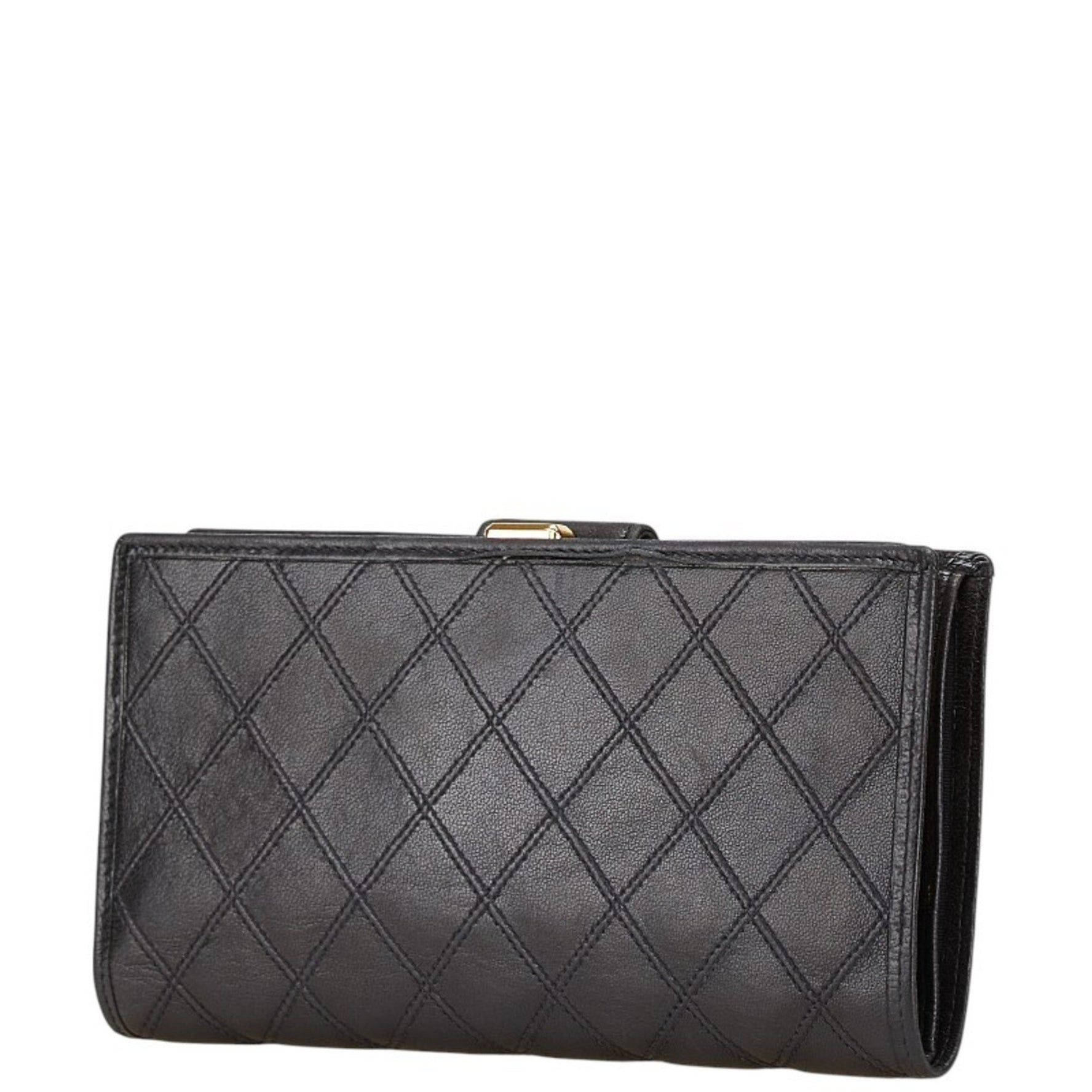 CHANEL Bicolor Coco Mark Clasp Long Wallet in Lambskin