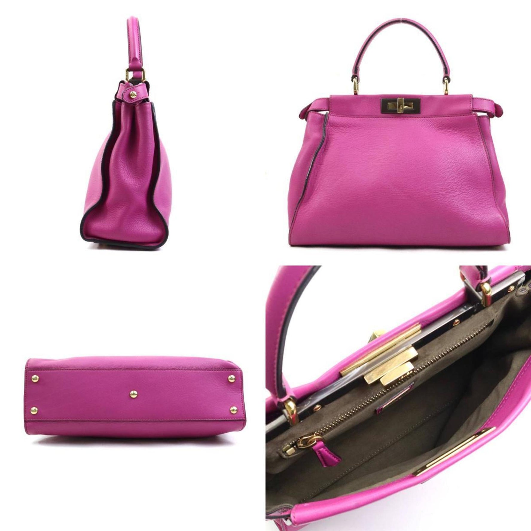 FENDI handbag shoulder bag peekaboo leather magenta ladies 8BN290-3ZM e59936a