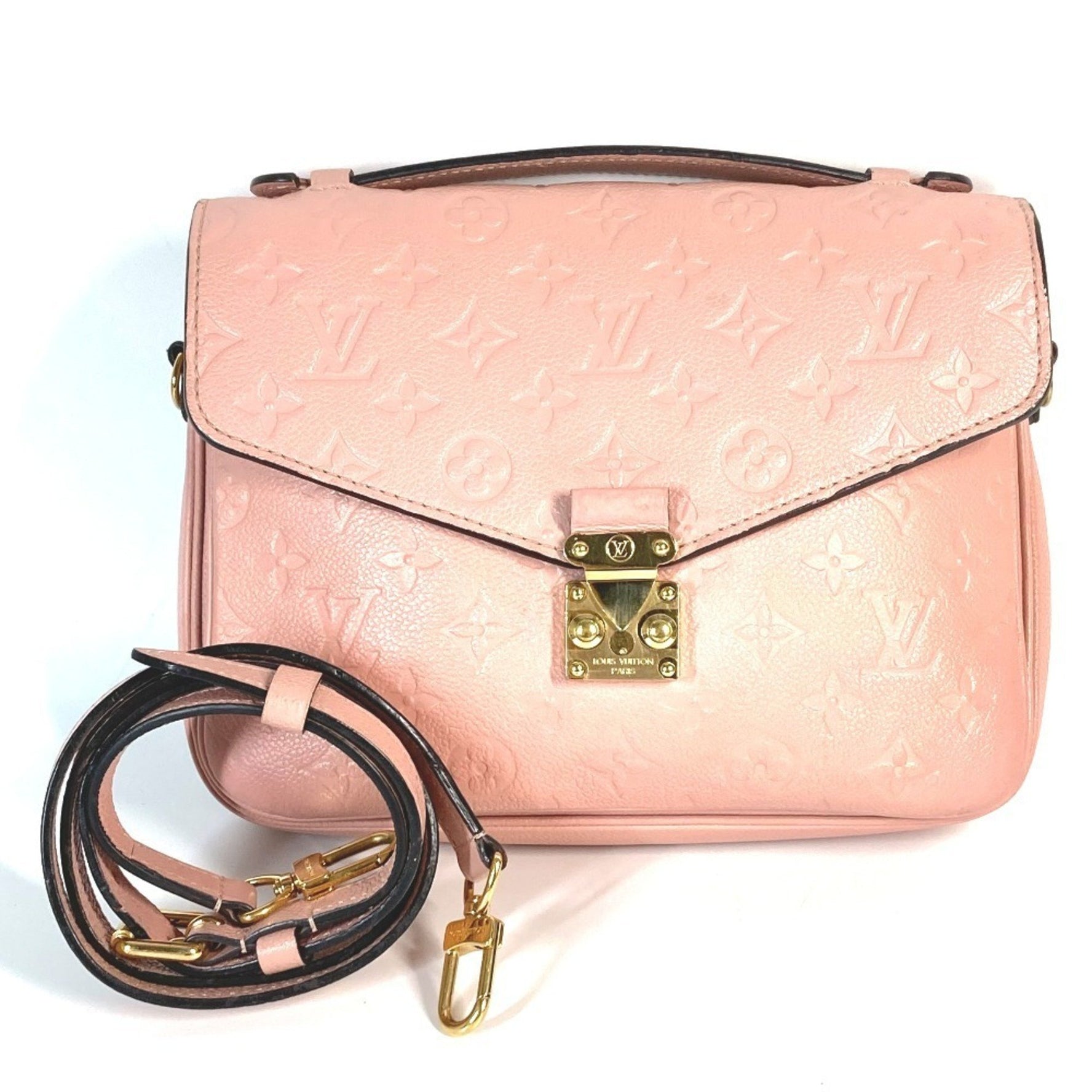 LOUIS VUITTON Monogram Empreinte Pochette Metis MM Bag, Handbag/Shoulder Leather, Rose Poudre Pink
