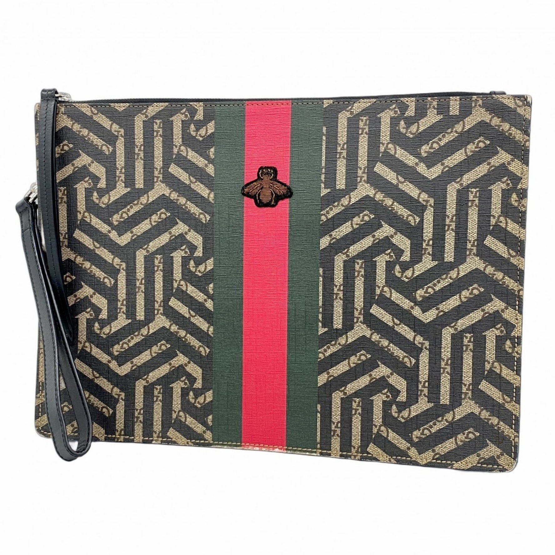 Gucci GG Kaleido clutch bag black brown men's P1118514