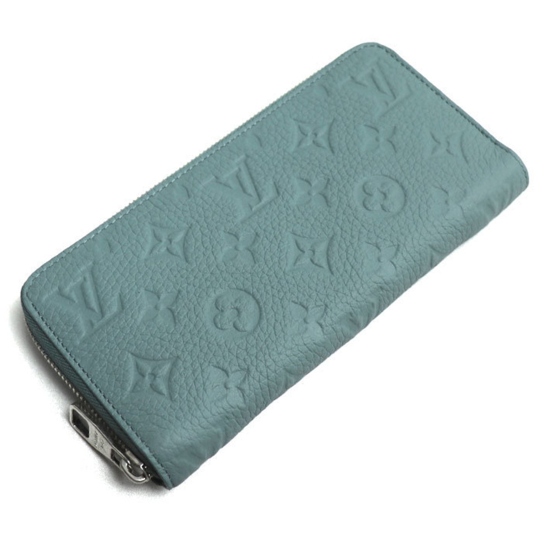 Louis Vuitton Zippy Wallet Horizontal Long Round Taurillon Leather Misty Lake IC Chip
