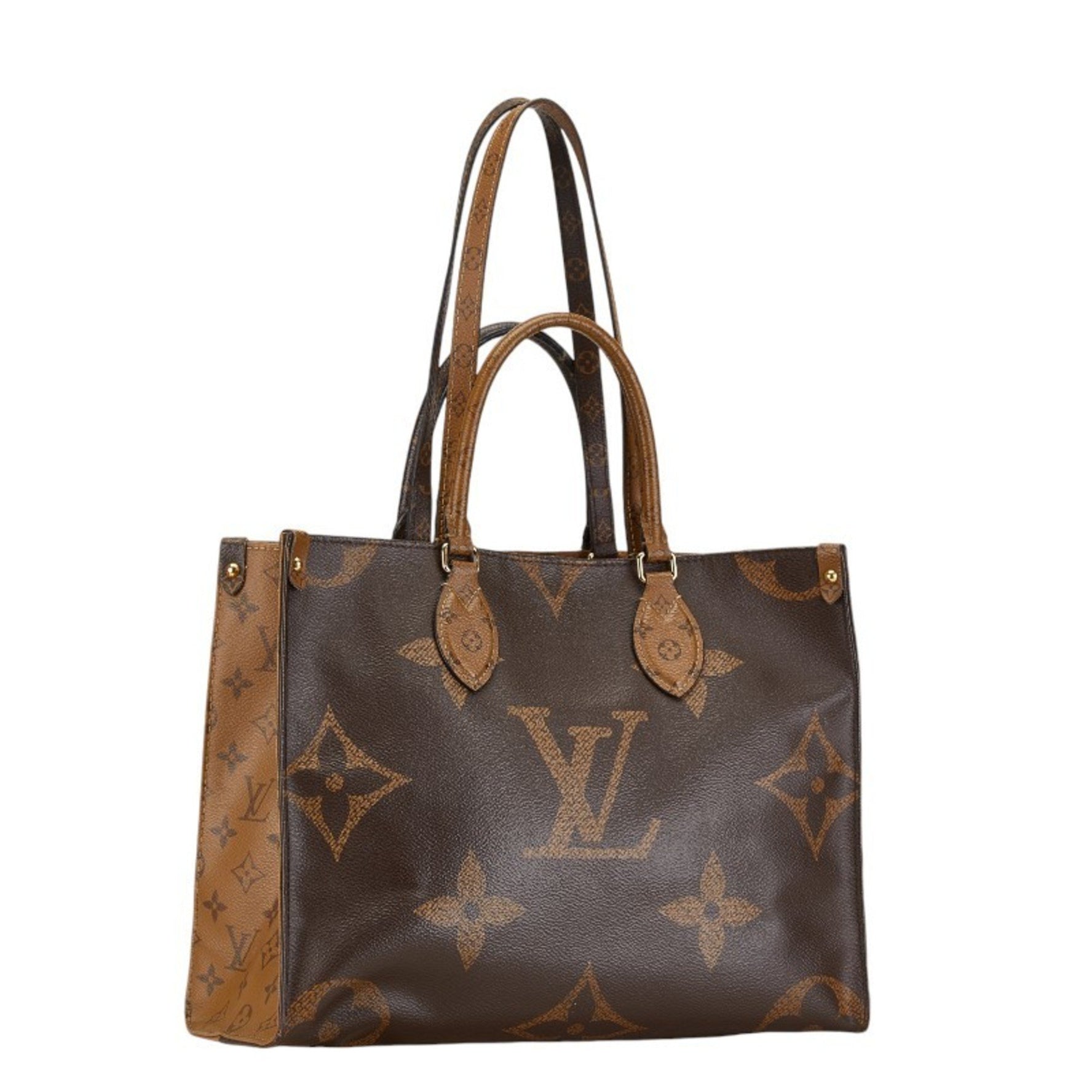 Louis Vuitton Monogram Giant Reverse On the Go MM Handbag Shoulder Bag M45321 Brown PVC Leather Women's LOUIS VUITTON
