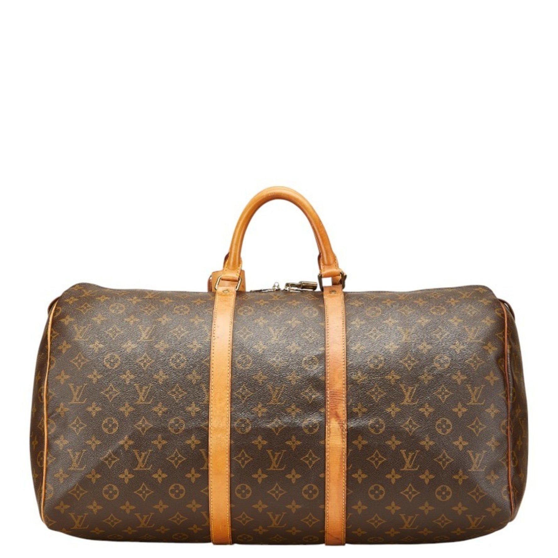 Louis Vuitton Monogram Keepall 55 Boston Bag, Travel M41424, Brown PVC Leather, Women's, LOUIS VUITTON