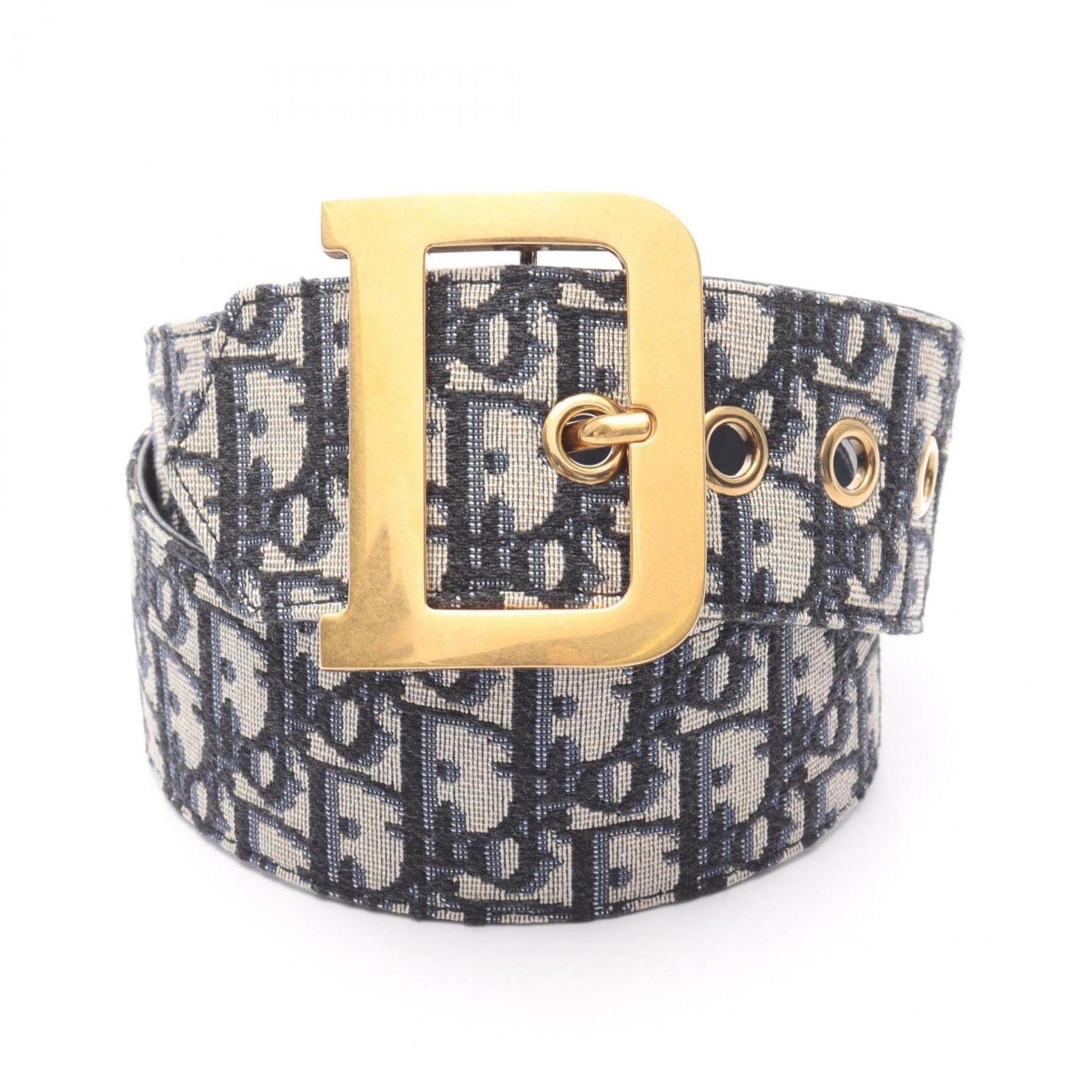 Christian Dior Dior Oblique Jacquard Belt, Canvas and Leather