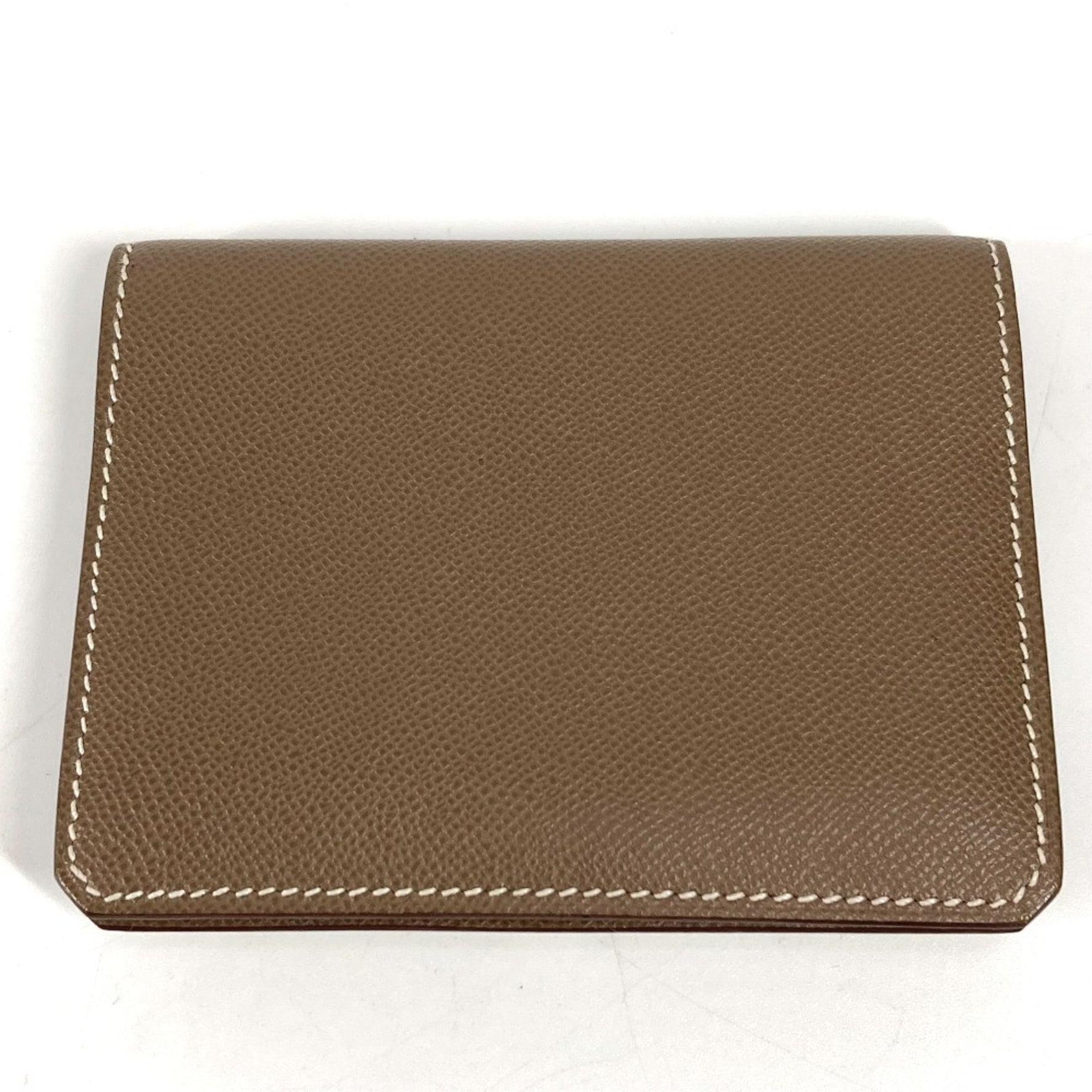 HERMES Medor Card Holder Business Case Pass Case/Card Leather Men's Etoupe Gray