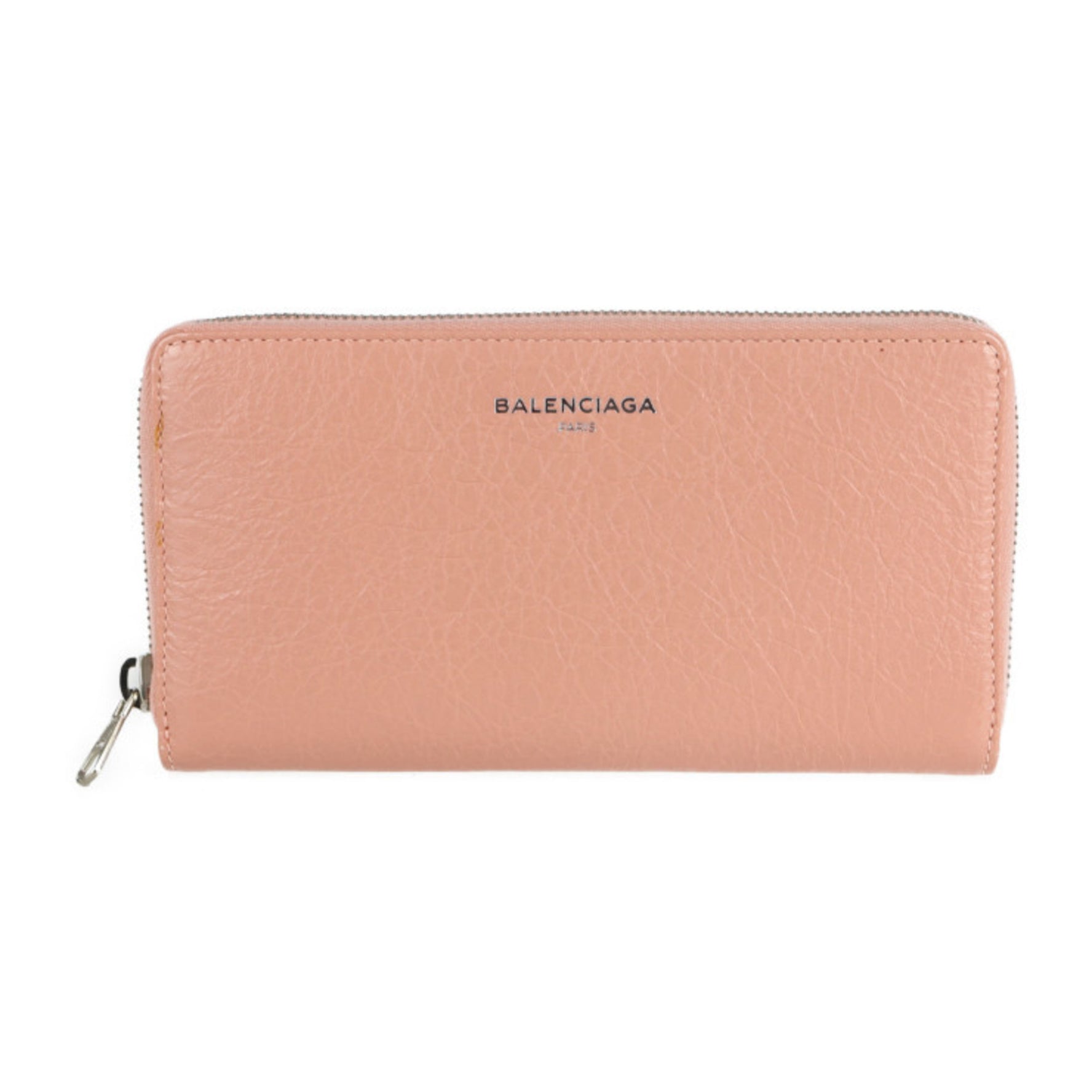 BALENCIAGA Balenciaga exclusive long wallet leather pink beige round zipper