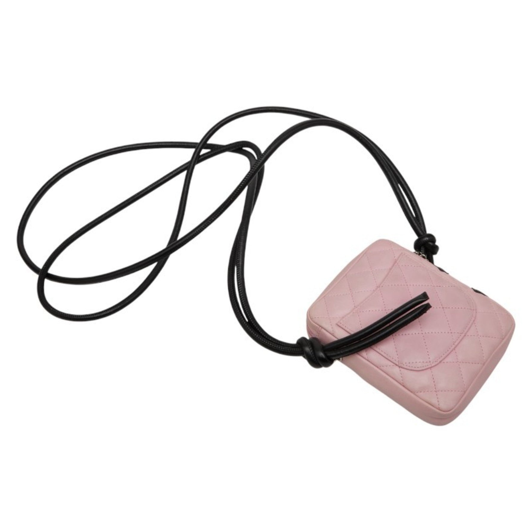 CHANEL Coco Mark Cambon Line Crossbody Shoulder Bag in Pink and Black Leather