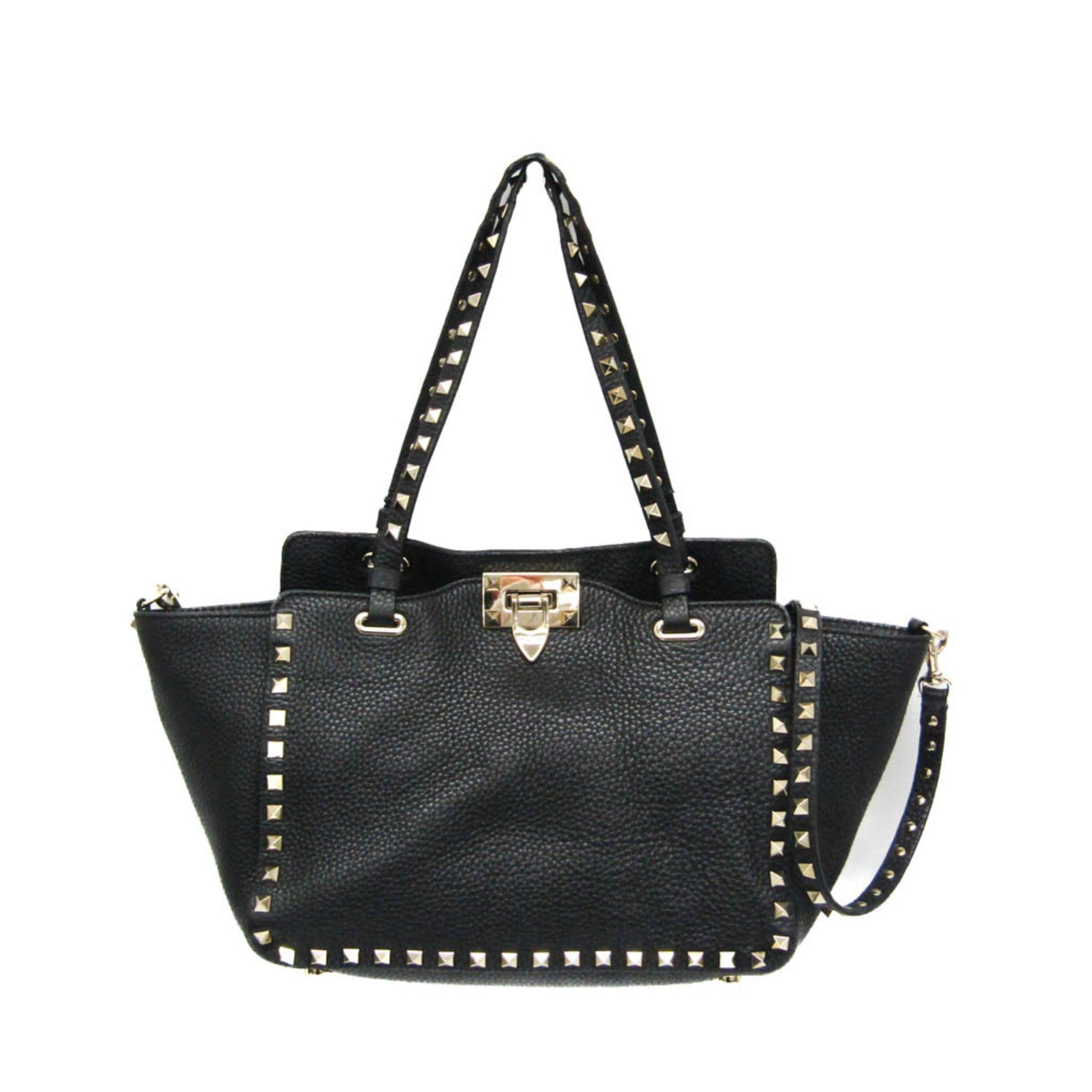 Valentino Garavani Rock Studs Leather Shoulder Bag,Tote Bag