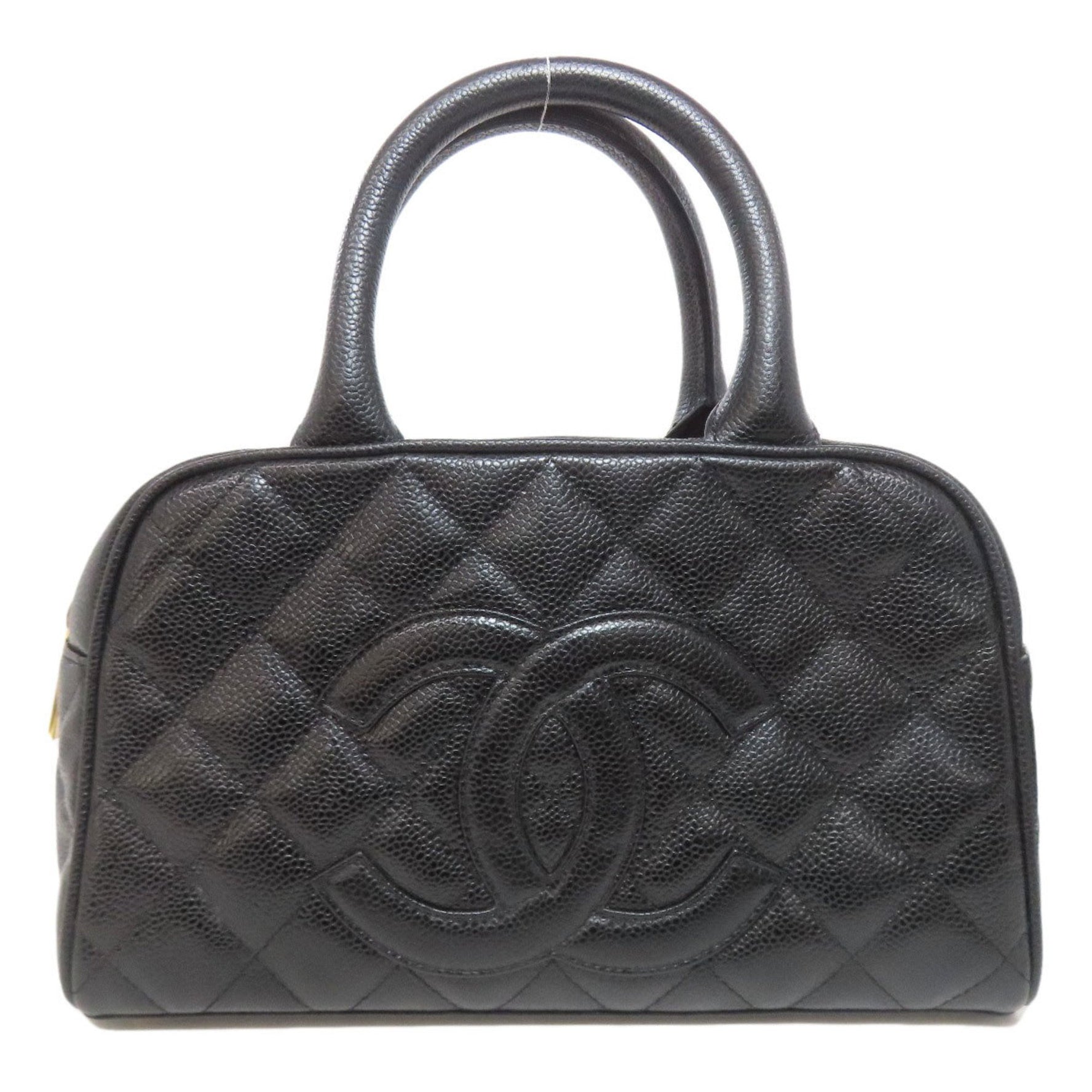 Chanel Mini Boston Bag, Matelasse, Gold Hardware, Grained Calfskin