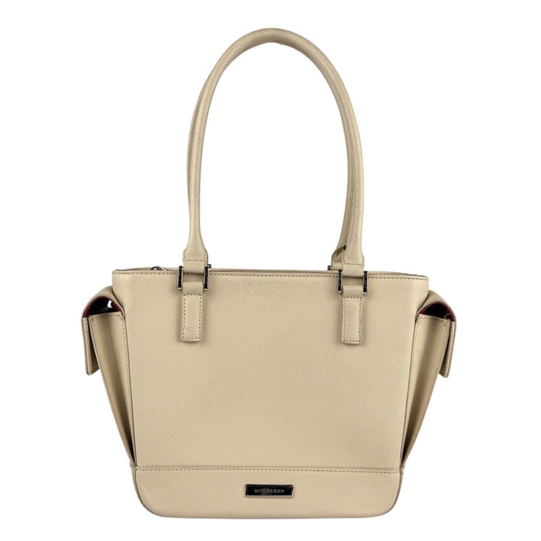 Burberry shoulder bag, leather, beige, women's, z5771