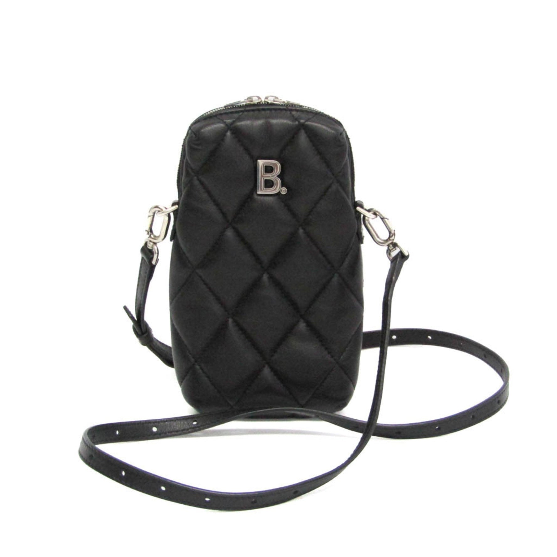 Balenciaga Touch Puffy Phone Pouch Men,Women Leather Pouch,Shoulder Bag Black