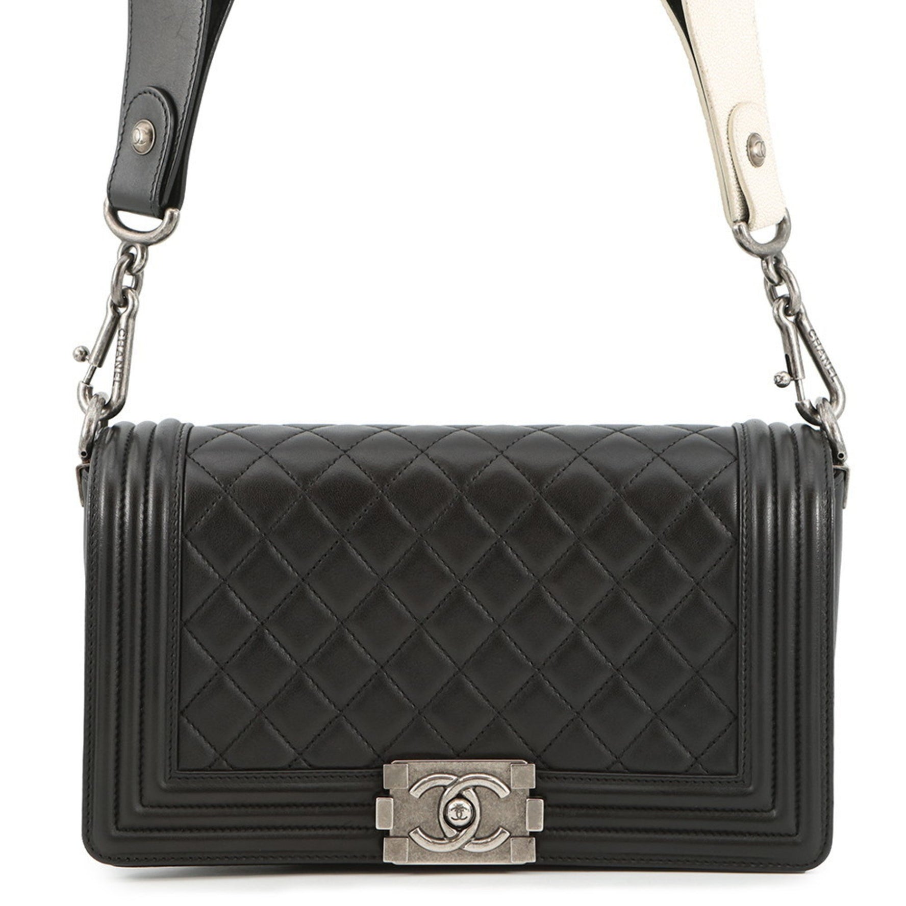 Chanel Chain Shoulder Bag with Coco Mark and Matelasse Design, Boy Lambskin