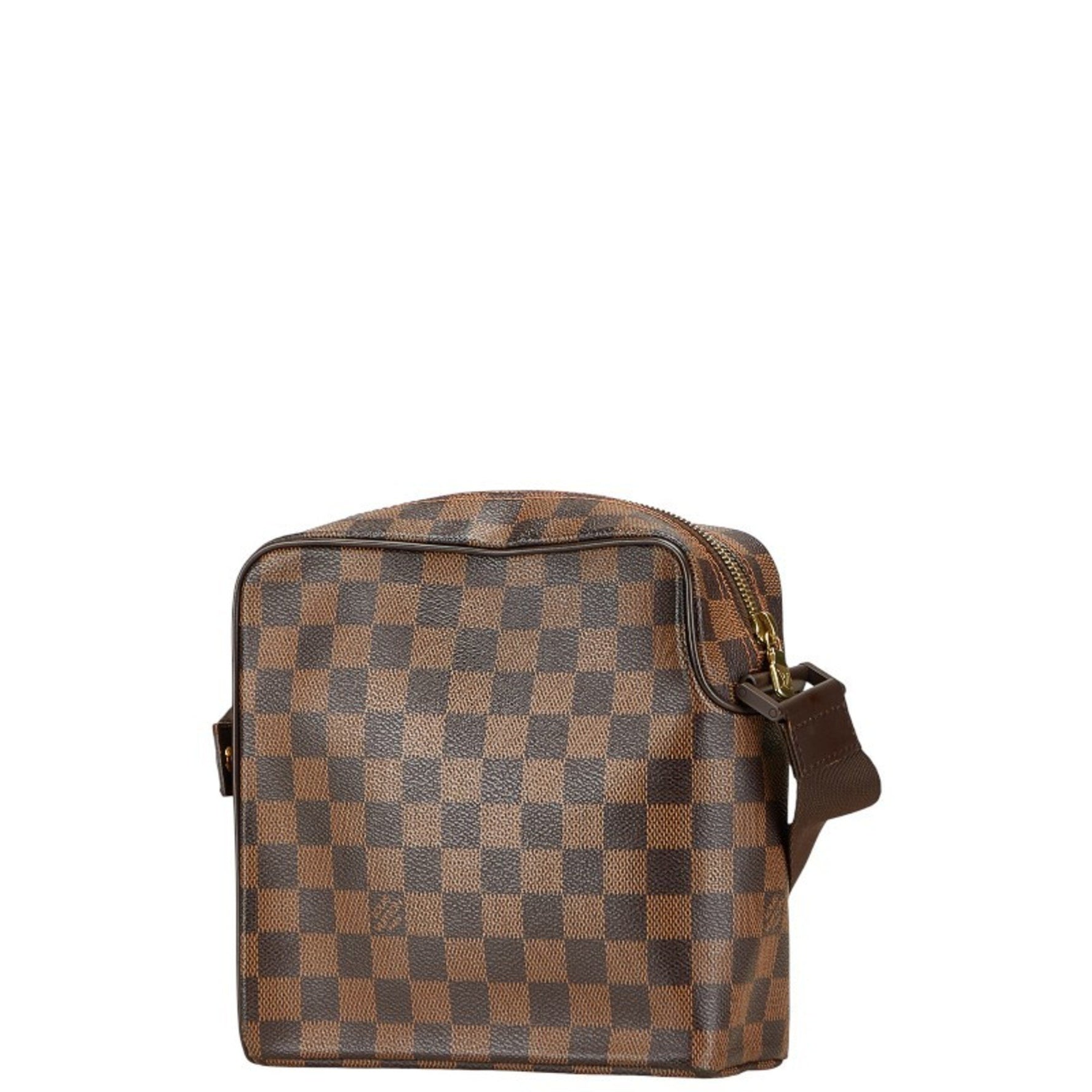 Louis Vuitton Damier Olaf PM Shoulder Bag Brown Leather LOUIS VUITTON