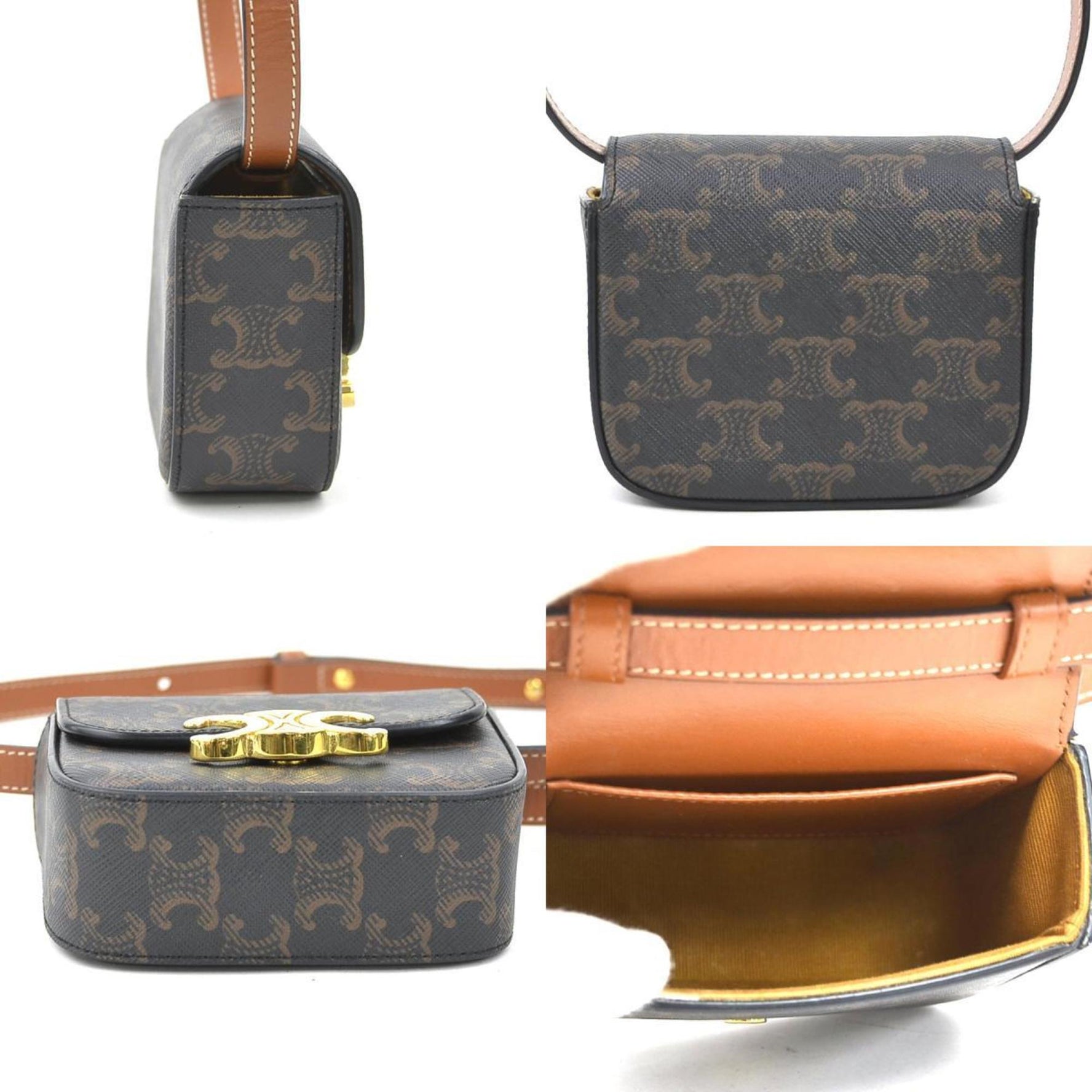 CELINE Triomphe shoulder bag in coated canvas